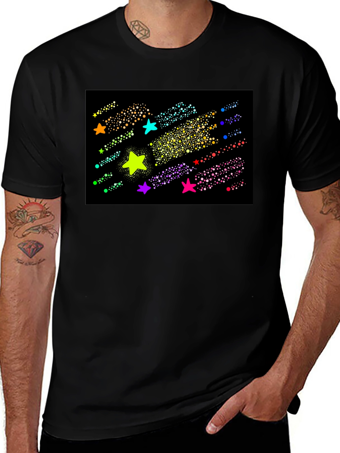 Galaxy Starfall Black T-Shirt