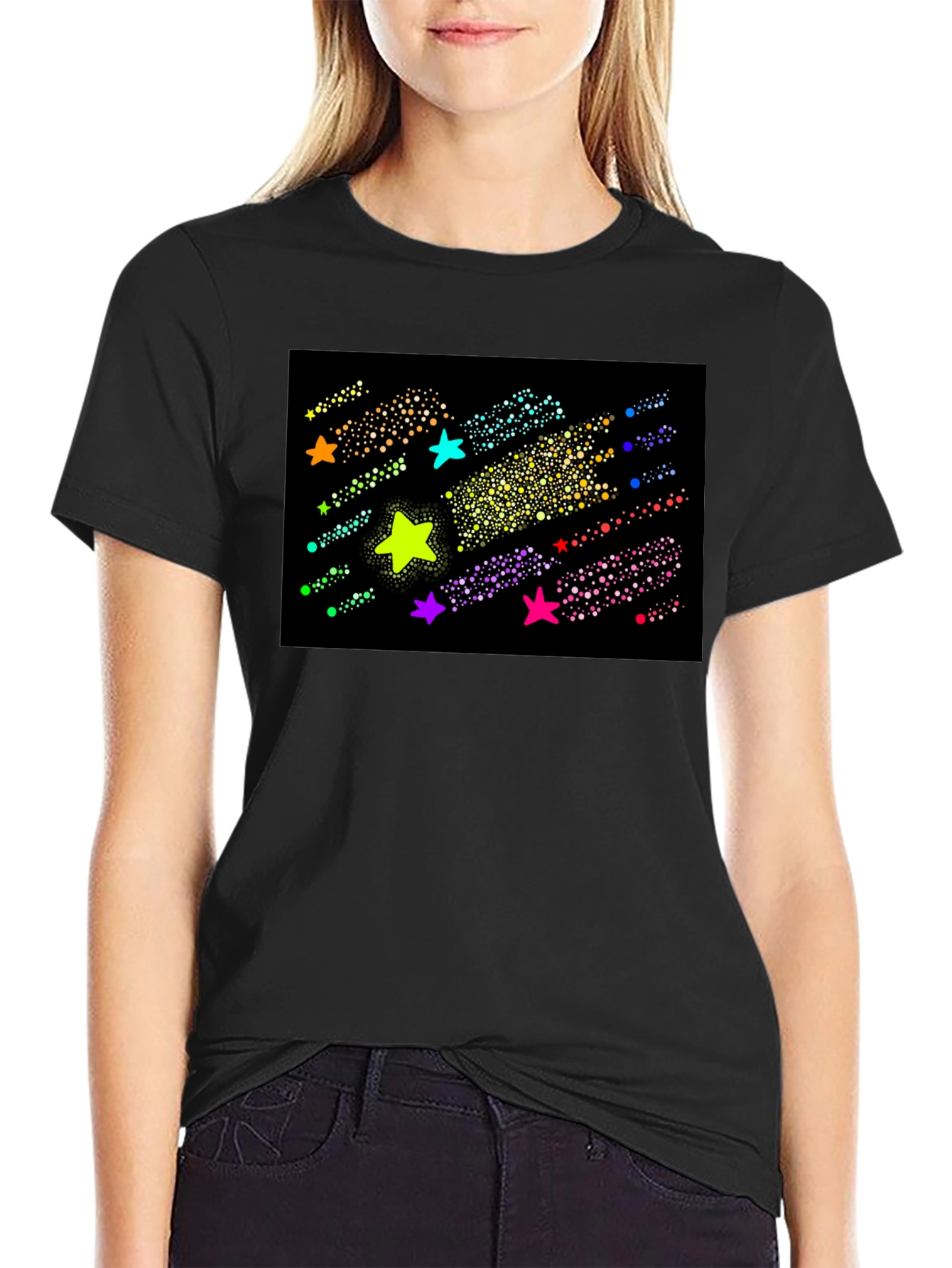 Galaxy Starfall Black T-Shirt