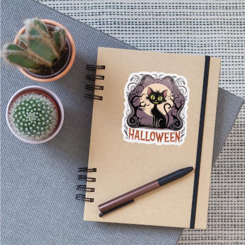 Vintage HallowVintage Haeen Black Cat in Moonlight