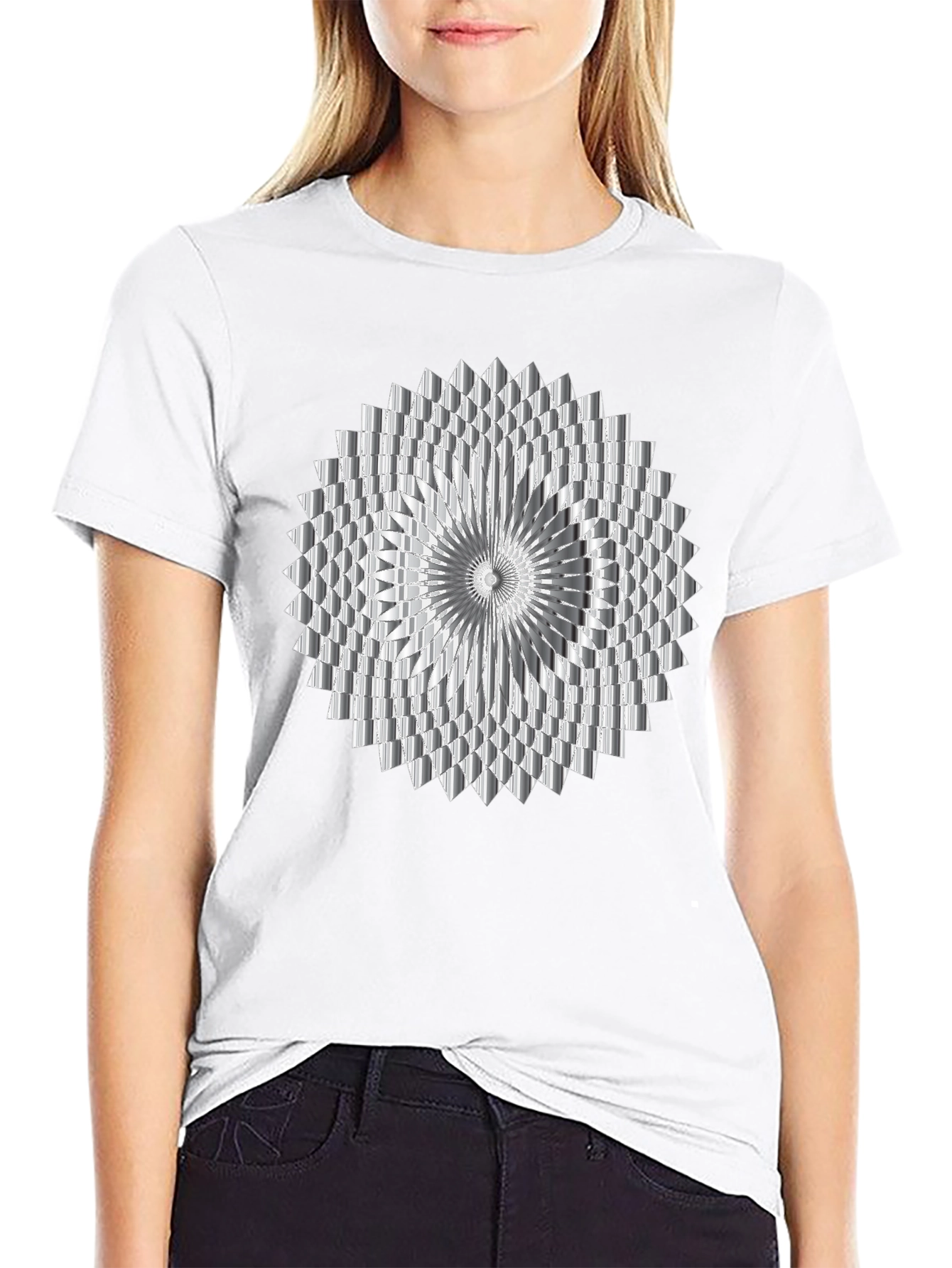 Geometric Optical Illusion Graphic Tee