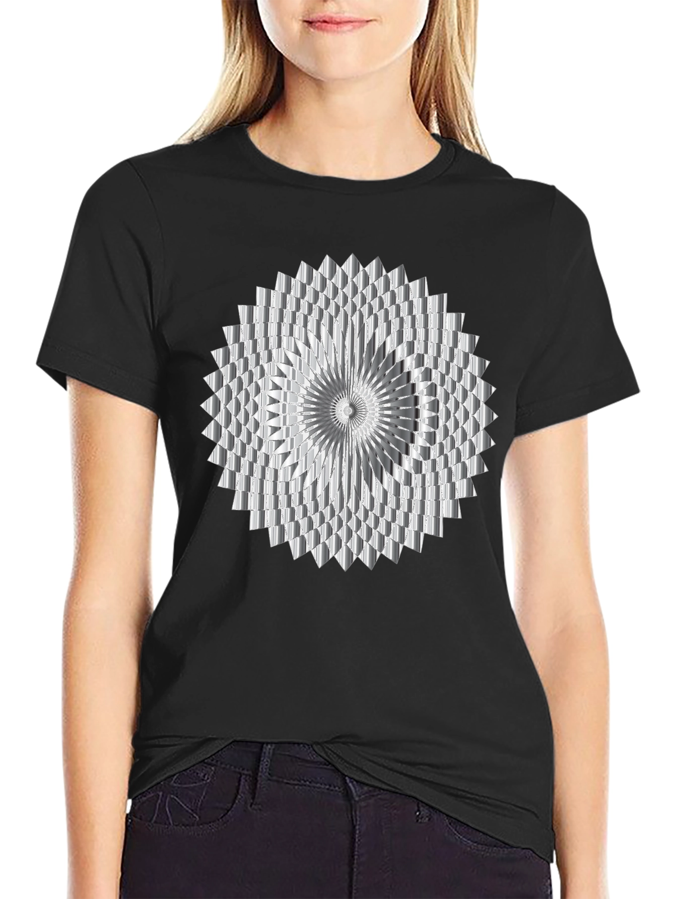 Geometric Optical Illusion Graphic Tee