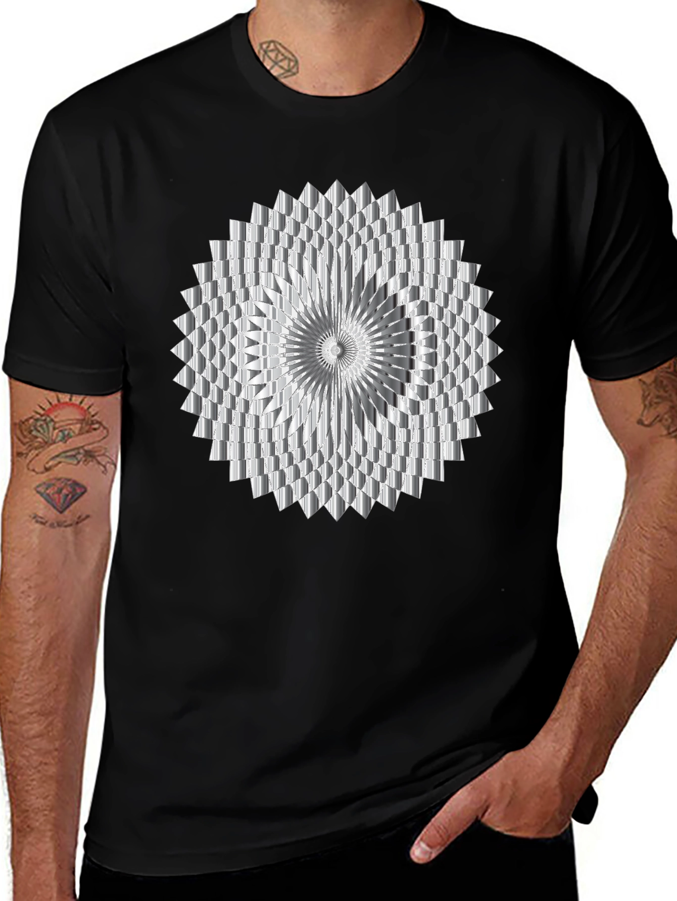 Geometric Optical Illusion Graphic Tee