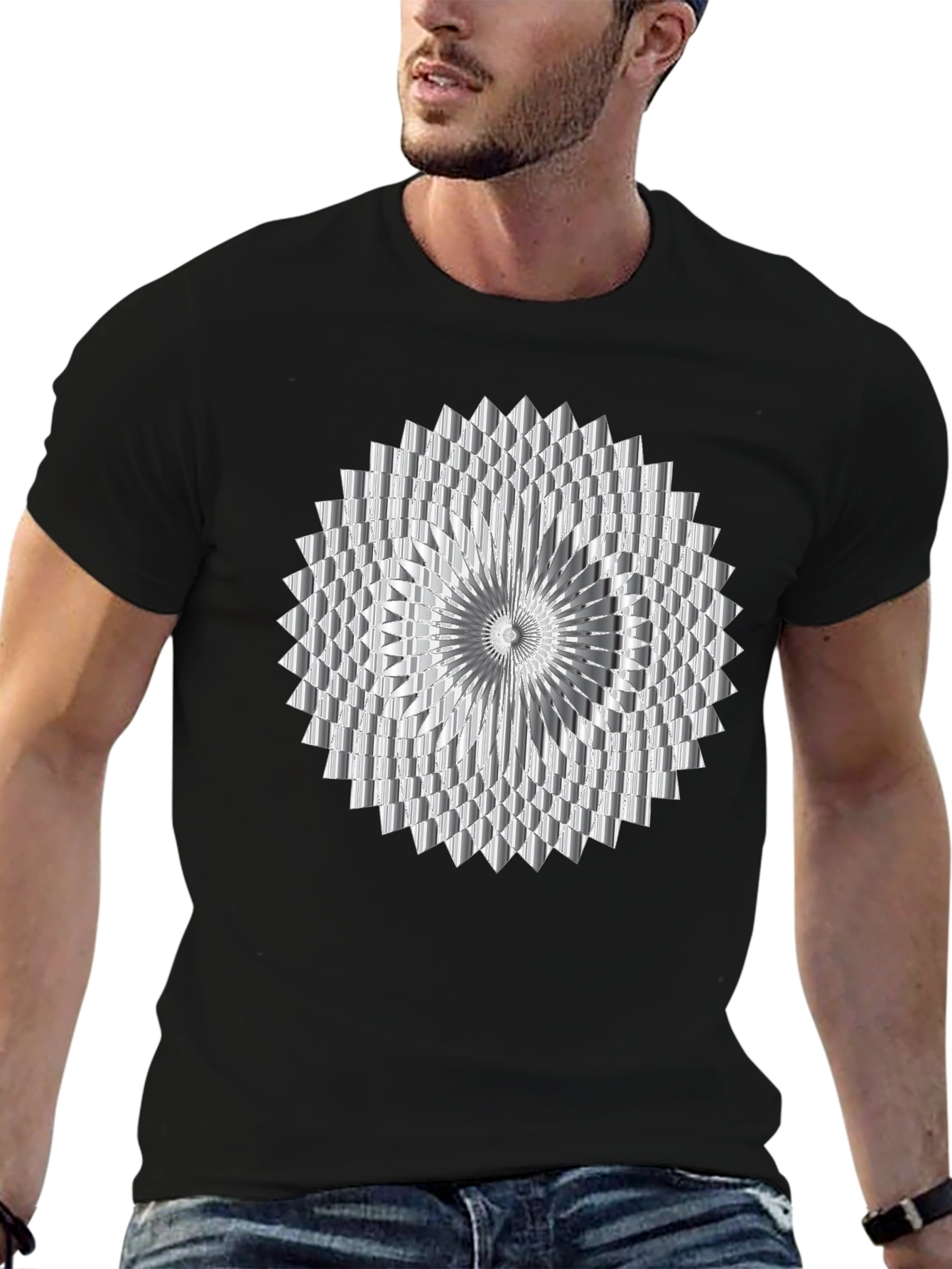 Geometric Optical Illusion Graphic Tee