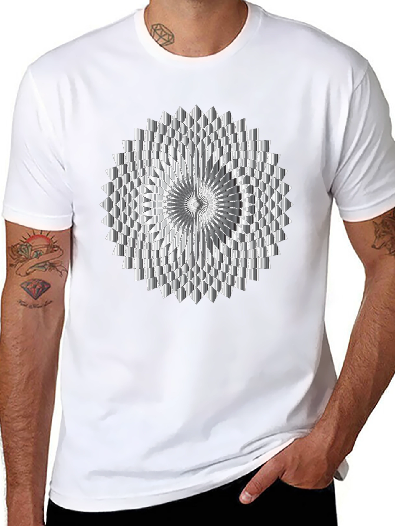 Geometric Optical Illusion Graphic Tee