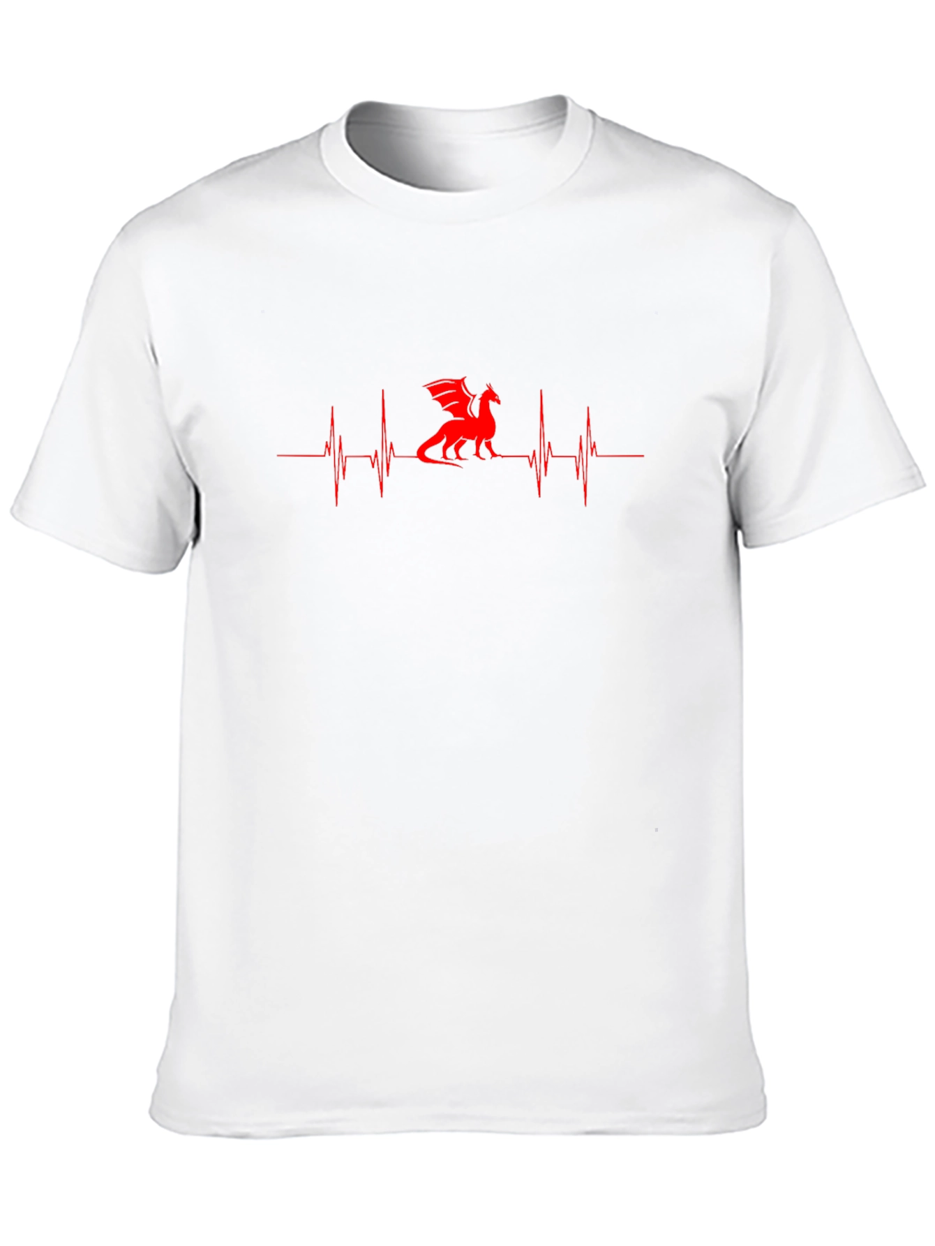 Dragon Heartbeat T-Shirt - Black Red Graphic