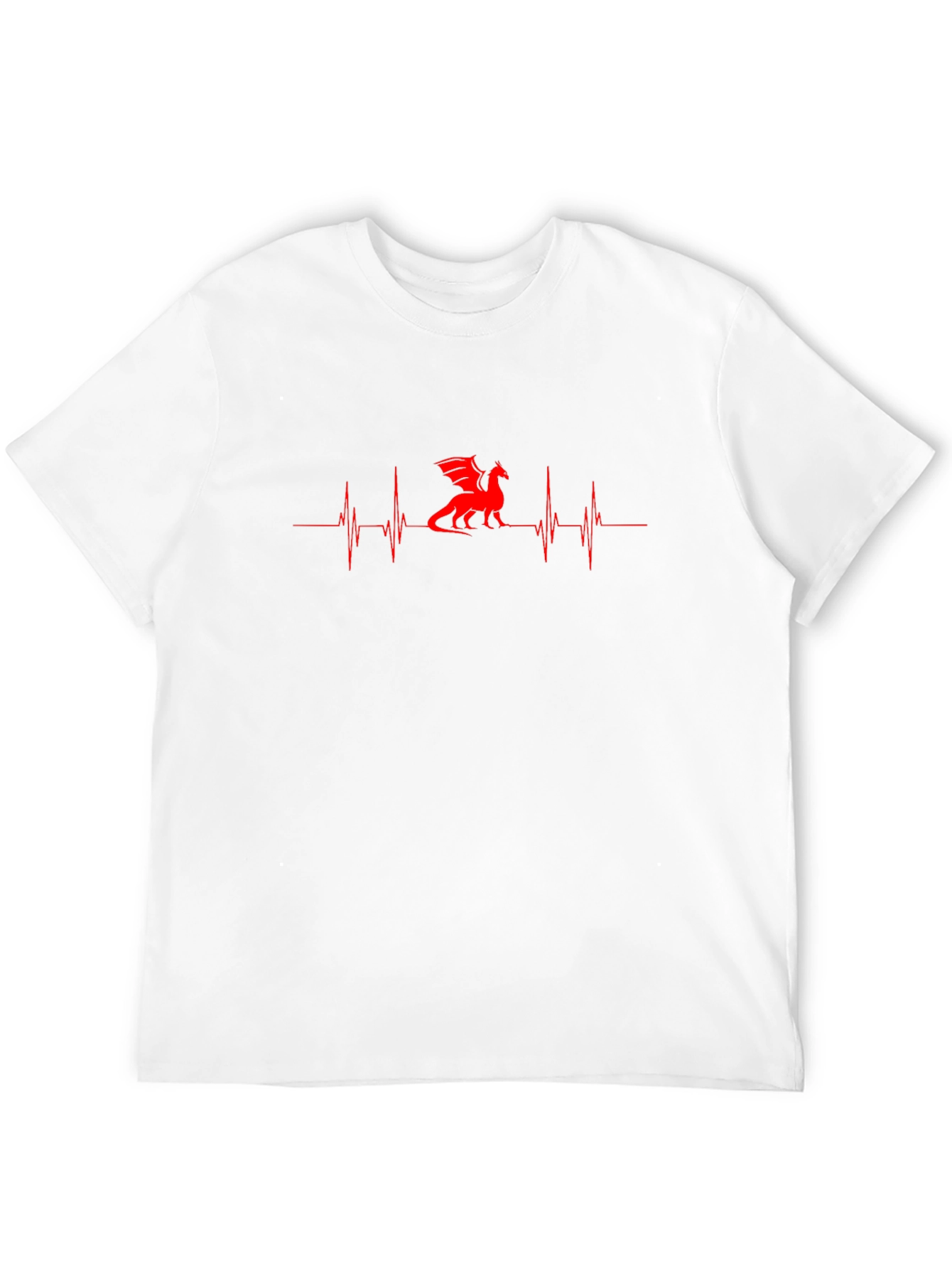 Dragon Heartbeat T-Shirt - Black Red Graphic