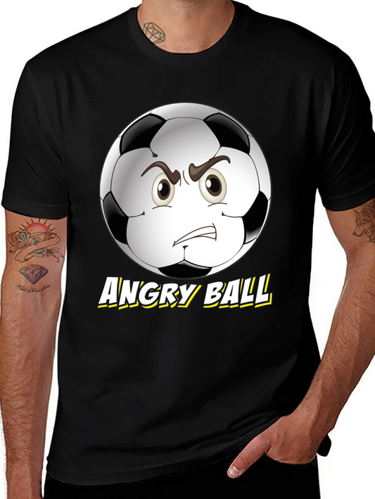 Angry Ball Graphic T-Shirt - Black Cotton Tee
