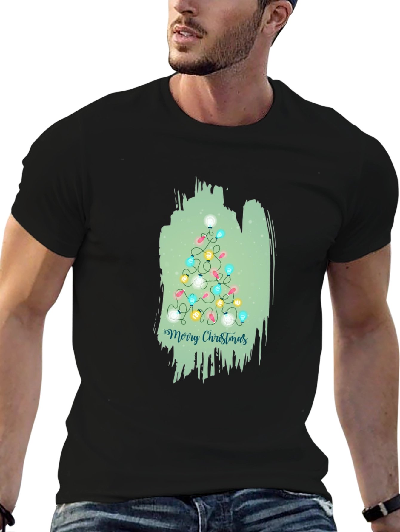 Christmas Tree Lights Graphic T-Shirt