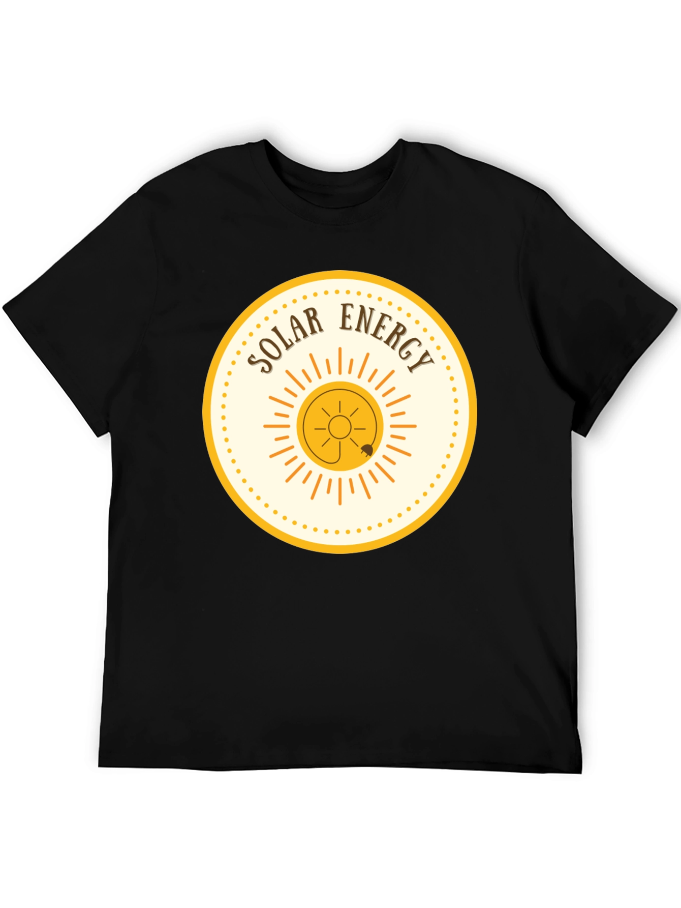 Solar Energy Graphic Tee - Black Cotton T-Shirt