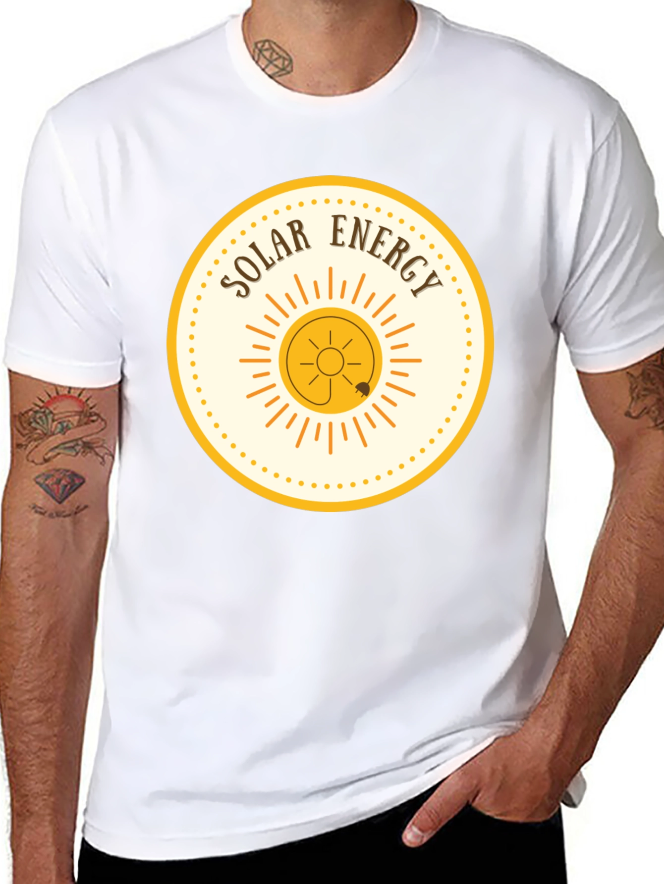 Solar Energy Graphic Tee - Black Cotton T-Shirt