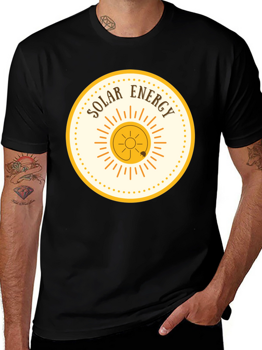 Solar Energy Graphic Tee - Black Cotton T-Shirt