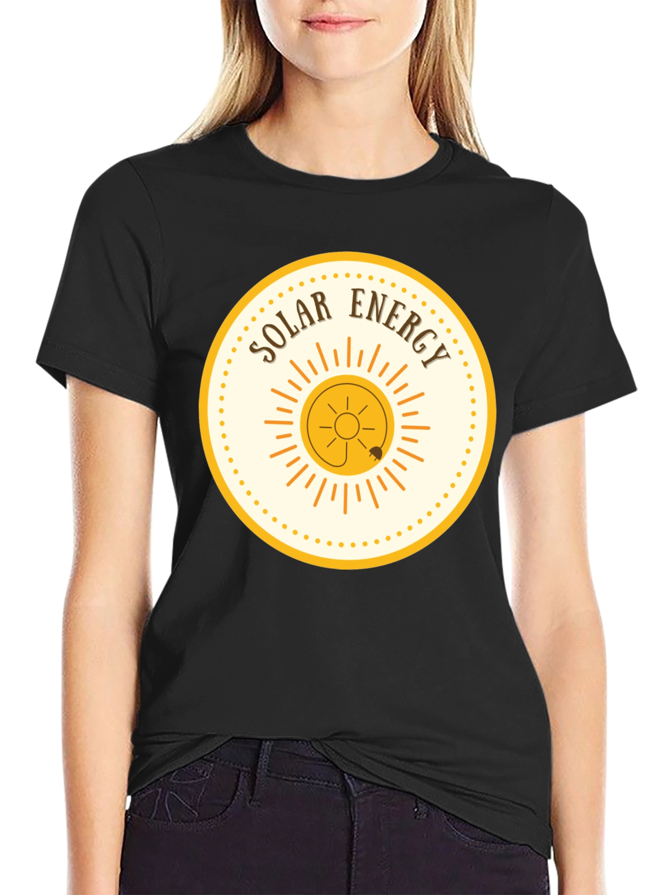 Solar Energy Graphic Tee - Black Cotton T-Shirt