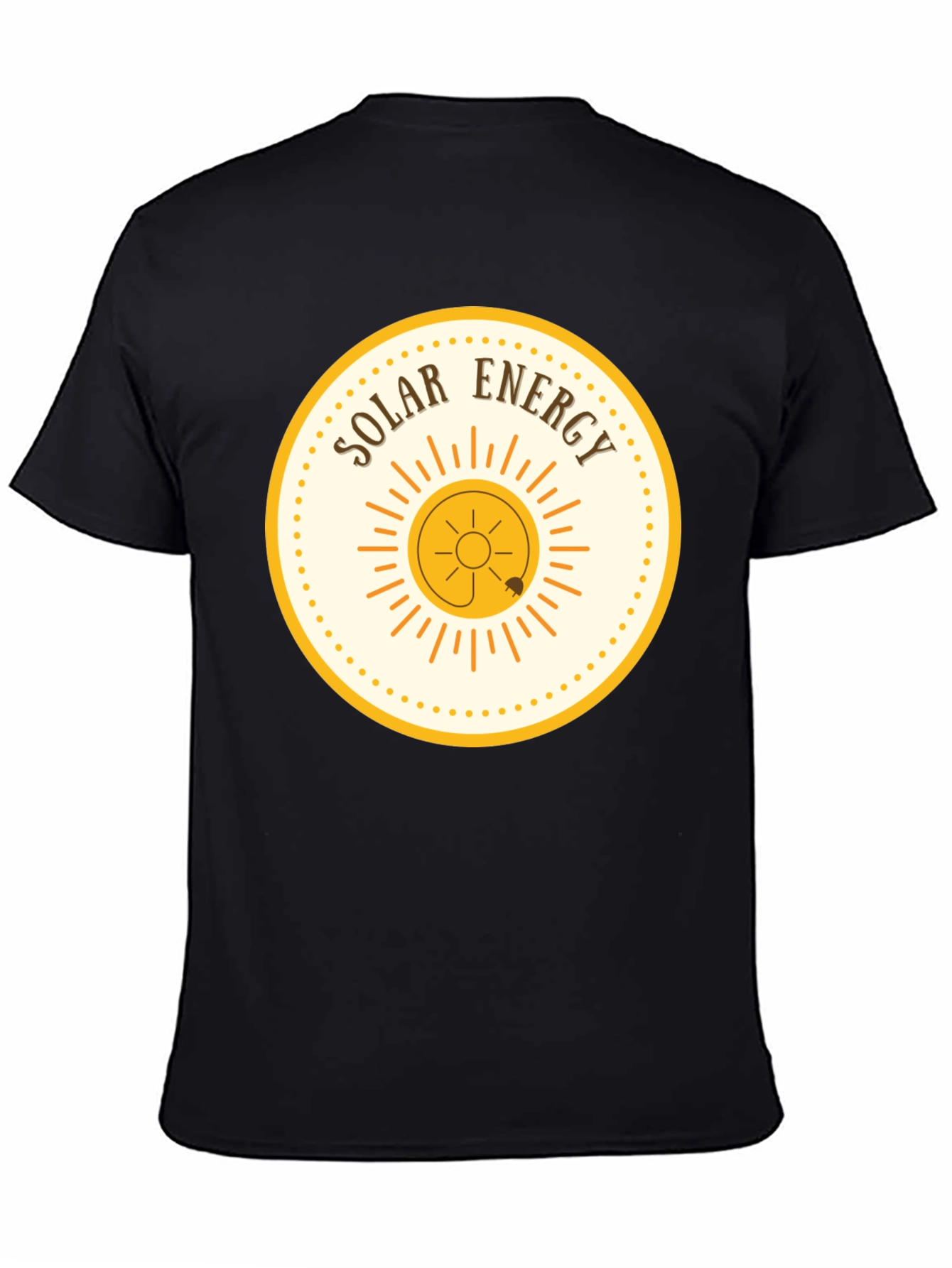 Solar Energy Graphic Tee - Black Cotton T-Shirt