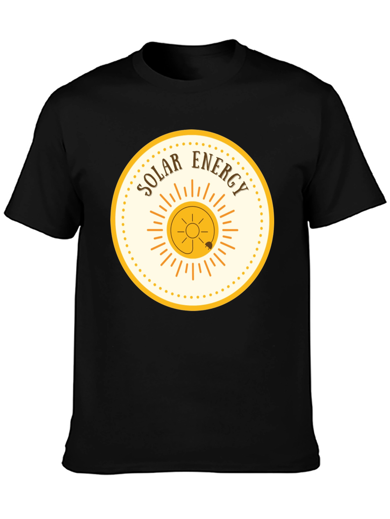 Solar Energy Graphic Tee - Black Cotton T-Shirt