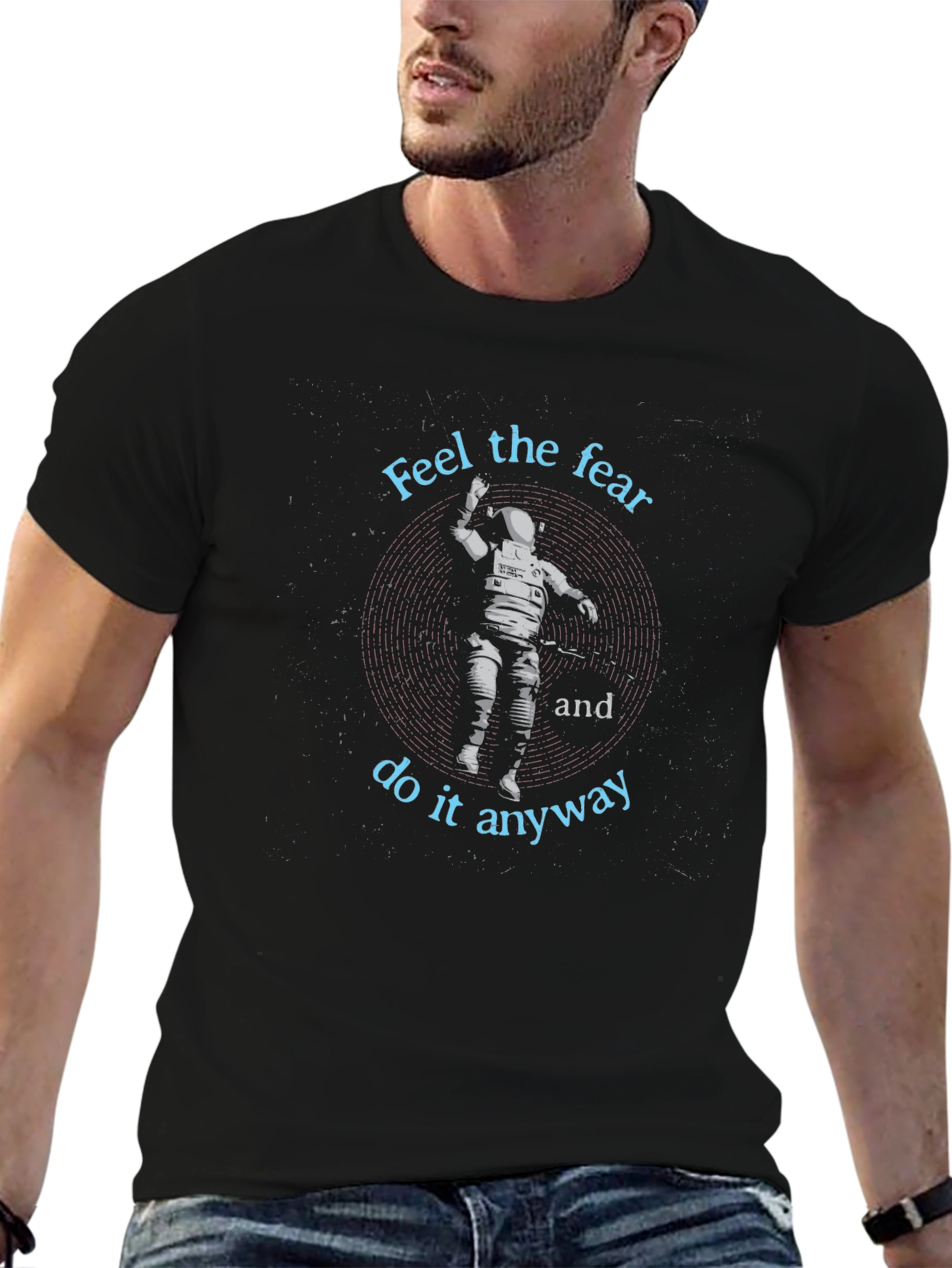 Feel the Fear Astronaut Graphic Tee - Black