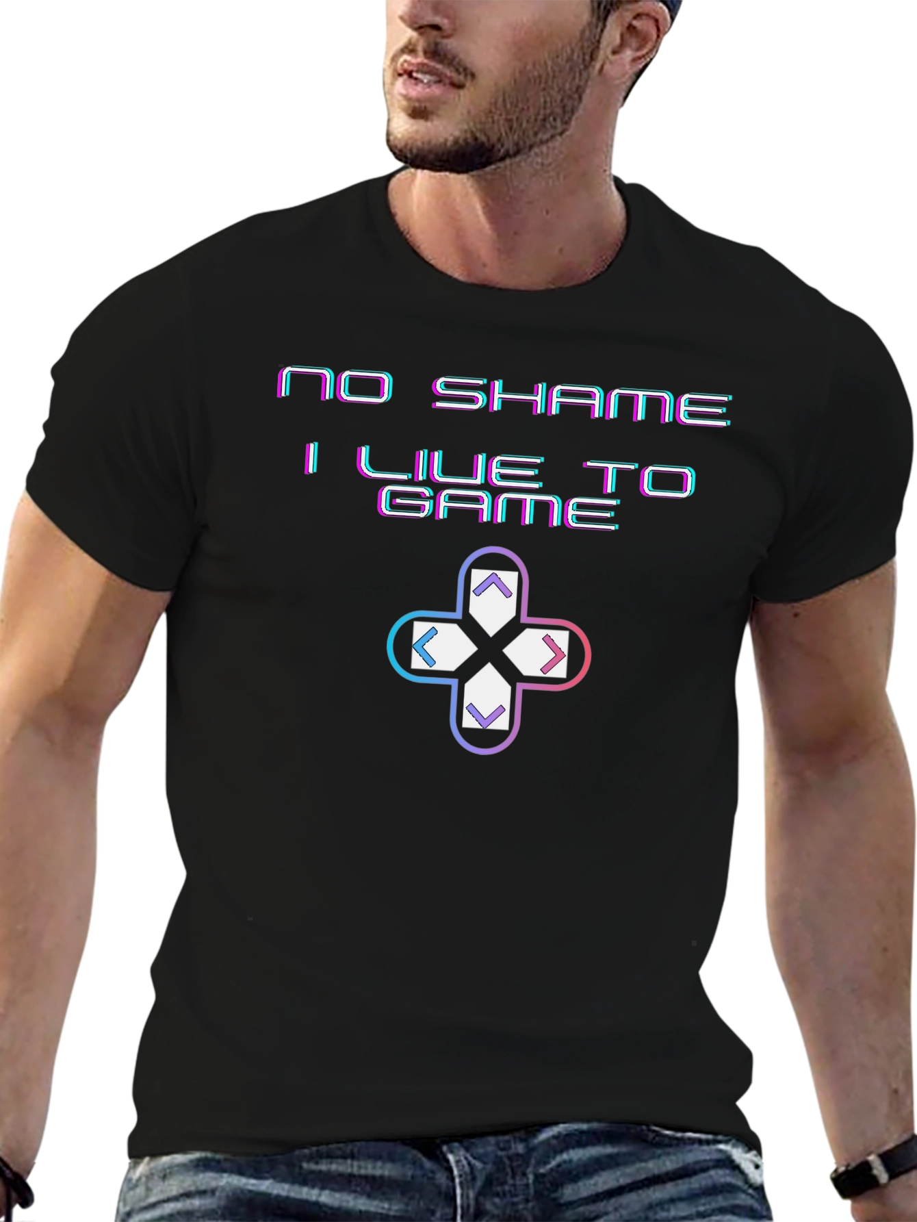 No Shame I Live to Game Graphic T-Shirt