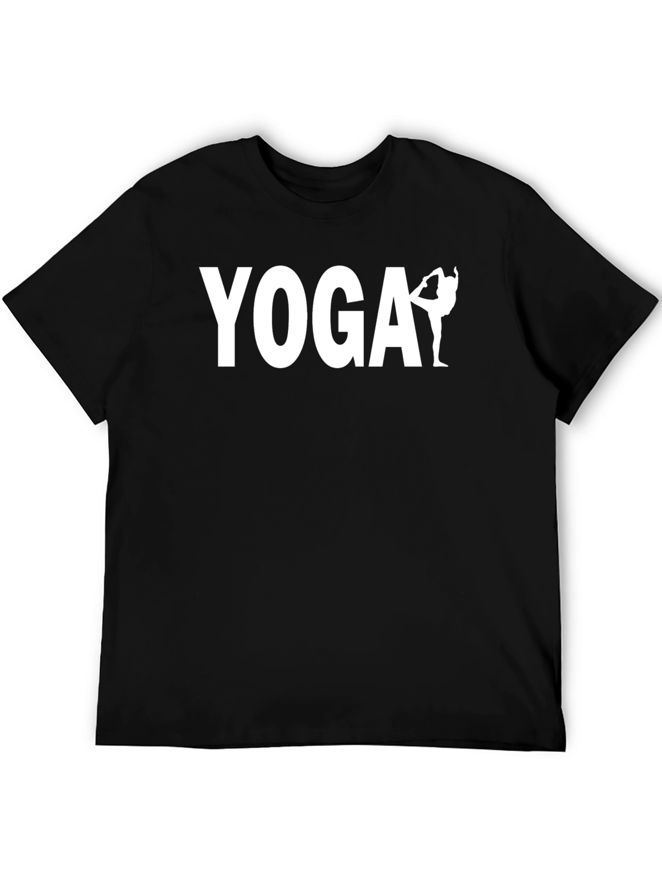 Yoga Pose Graphic Tee - Black Cotton Blend