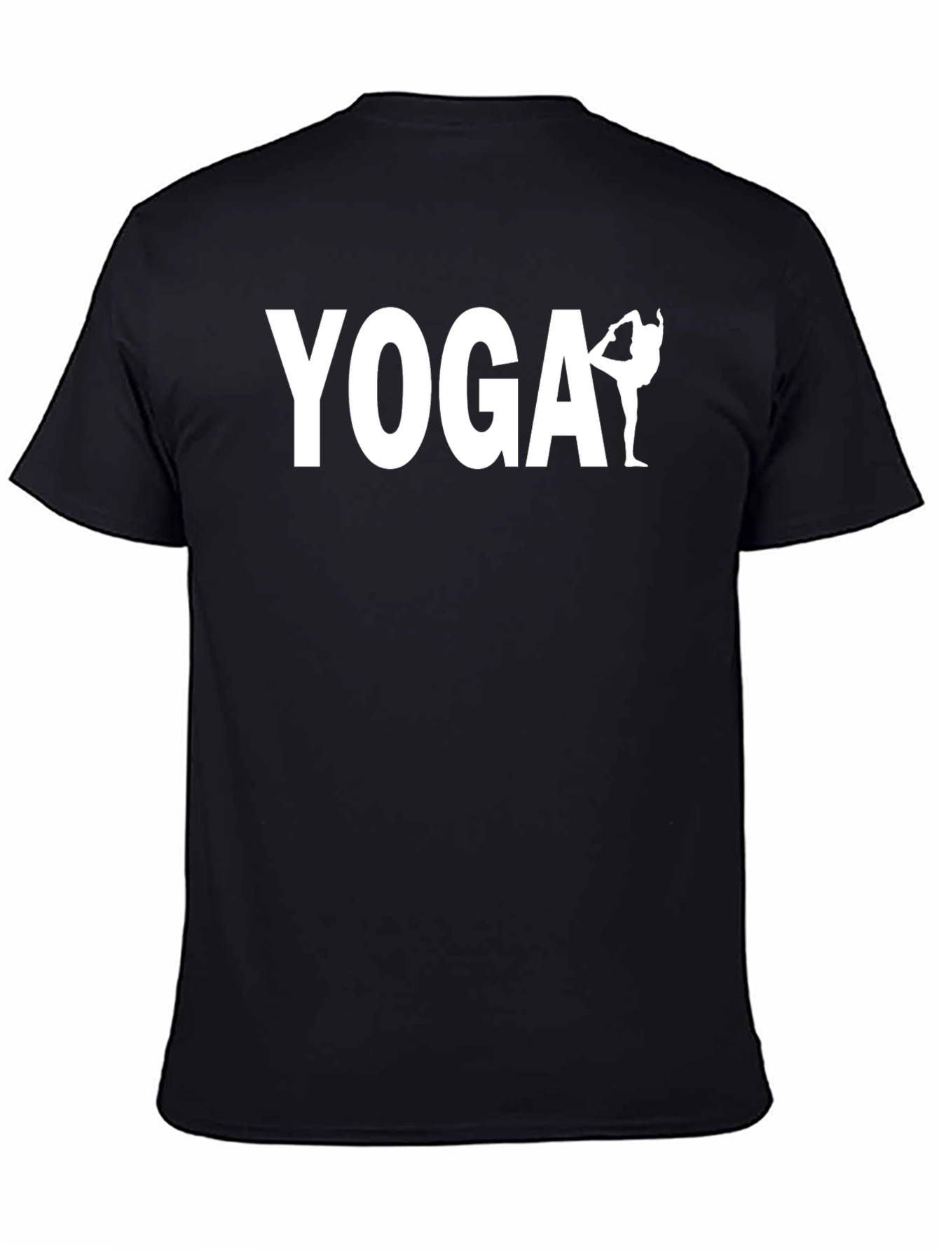 Yoga Pose Graphic Tee - Black Cotton Blend