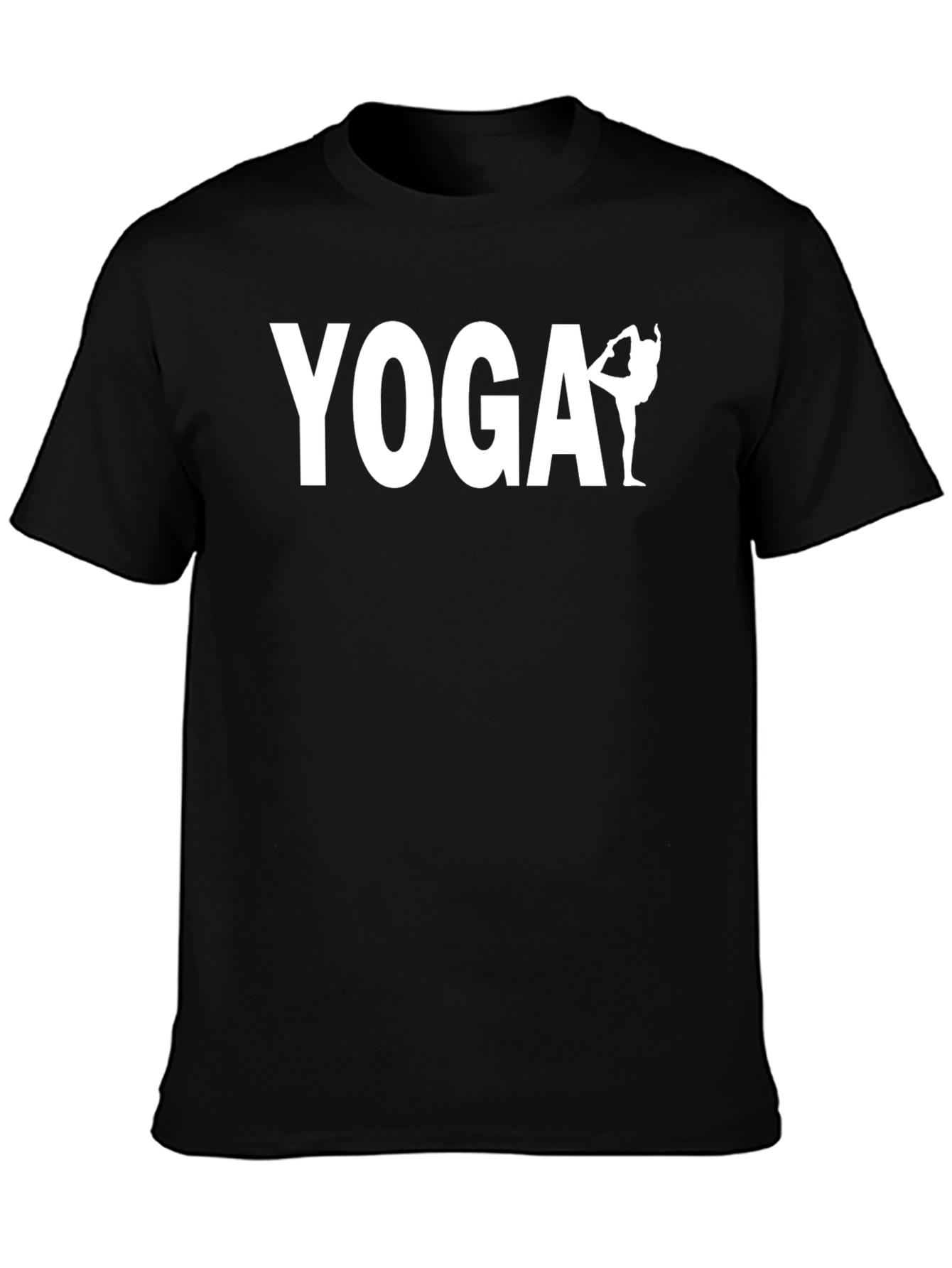 Yoga Pose Graphic Tee - Black Cotton Blend