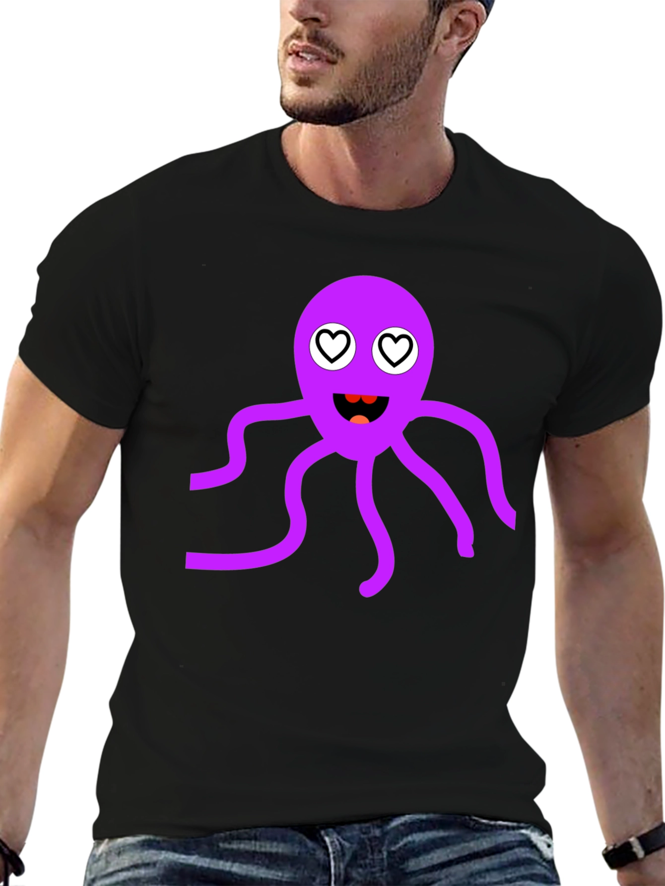 Cute Purple Octopus Graphic T-Shirt