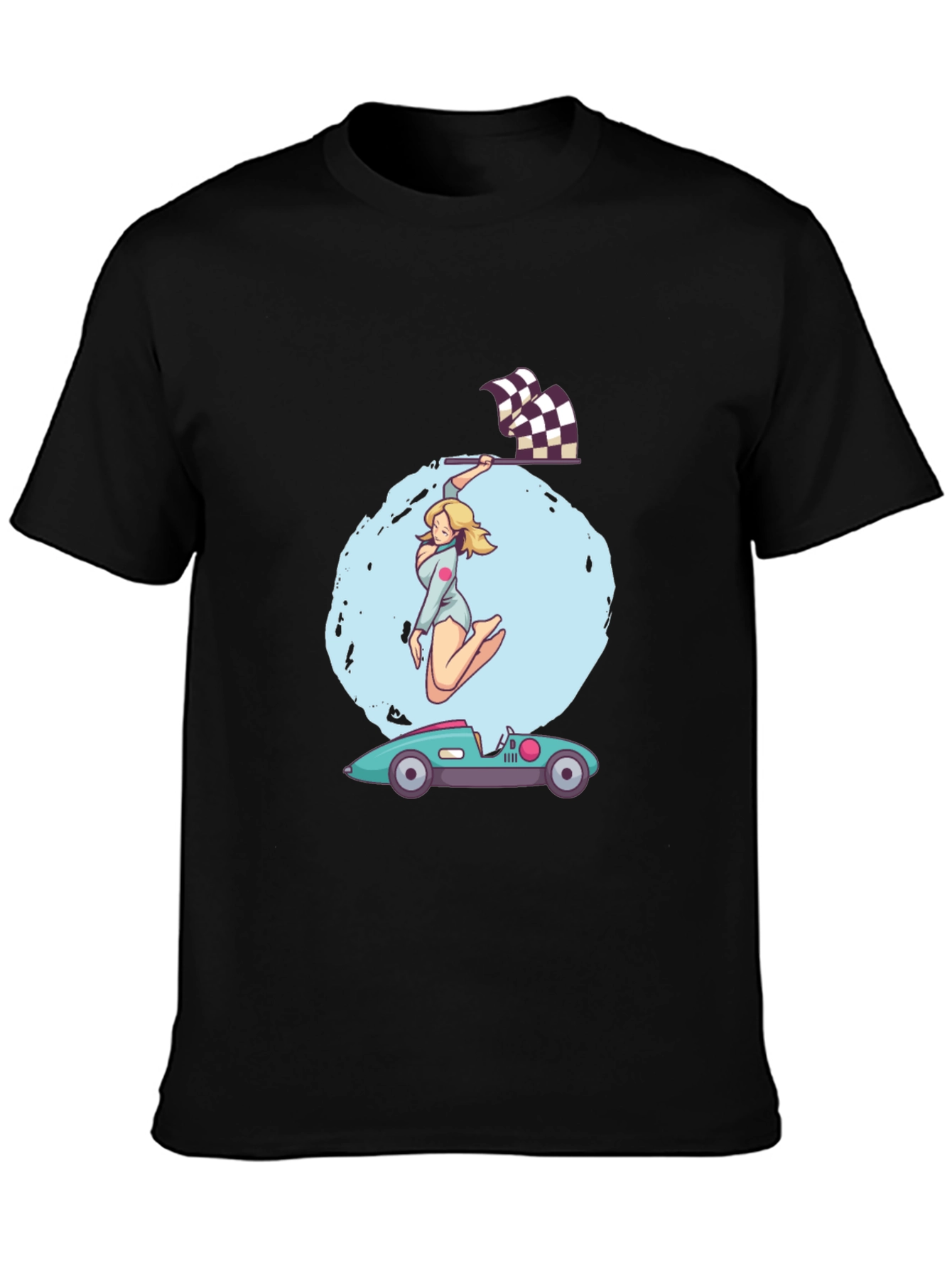 Racing Girl Graphic Tee - Black