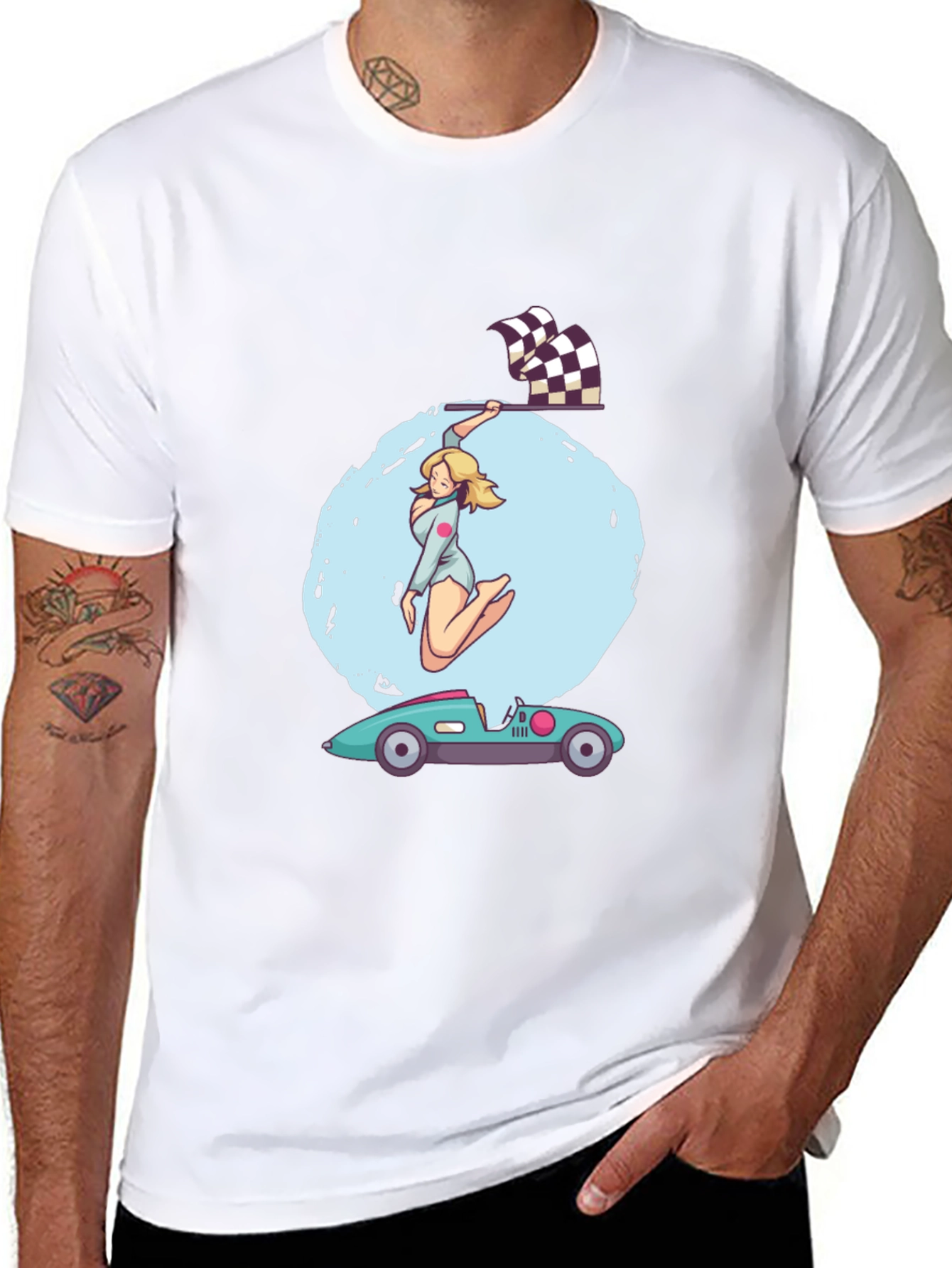 Racing Girl Graphic Tee - Black