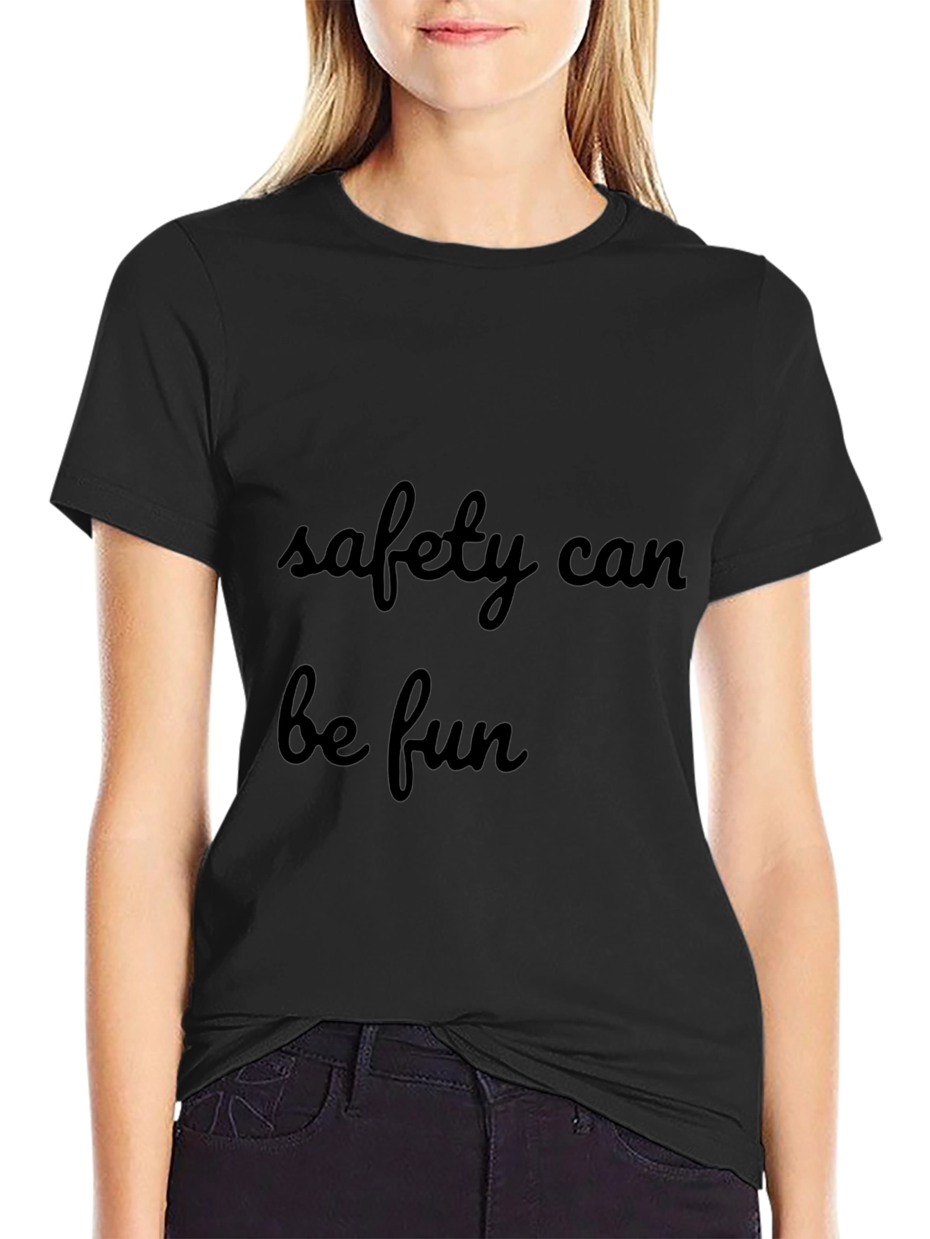 Safety Can Be Fun Black Graphic Tee