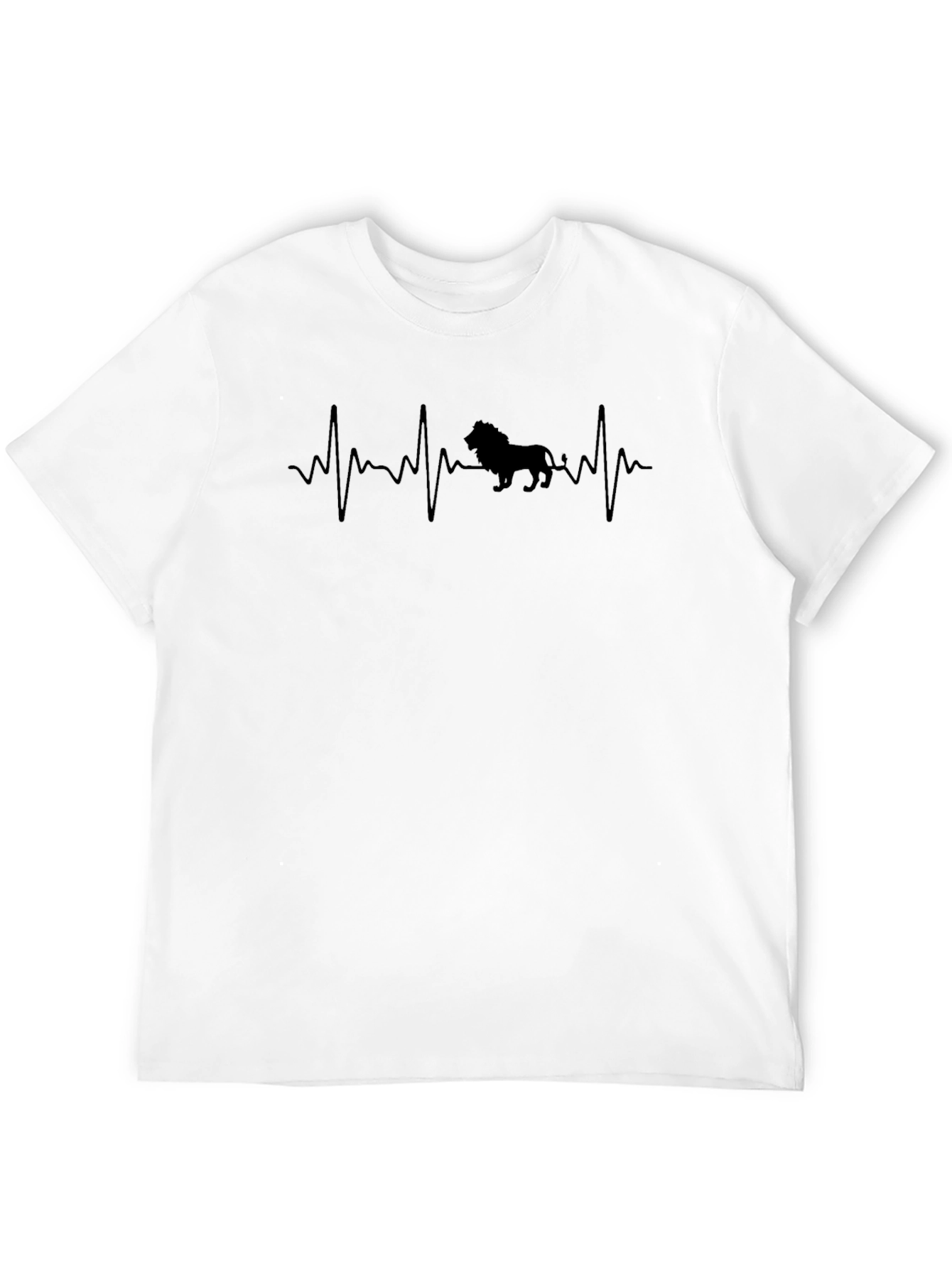 Lion Heartbeat T-Shirt - Black Graphic Tee