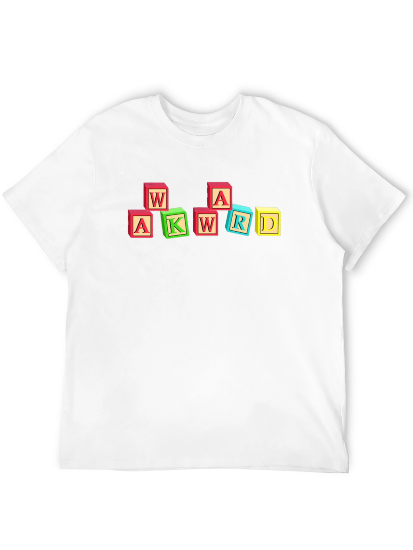 Awkward Block Letter Graphic Black T-Shirt