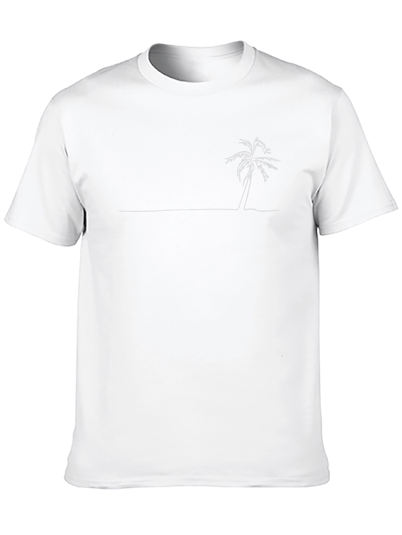 Minimalist Palm Tree Graphic Tee - Black