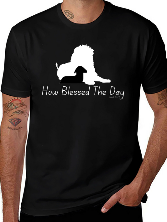 Lion and Lamb Graphic Tee - How Blessed the Day