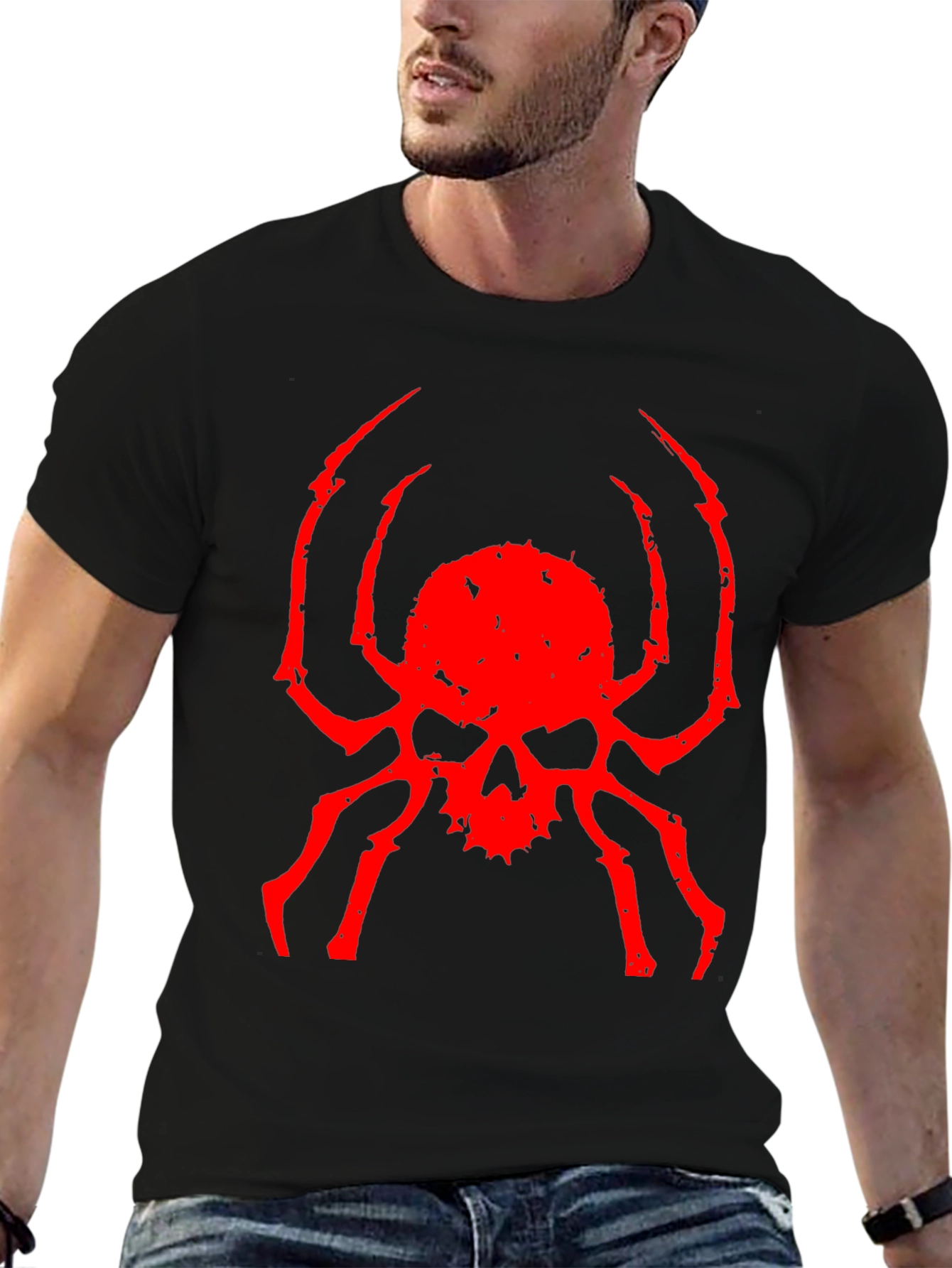 Skull Spider Graphic Tee - Mens Black T-Shirt