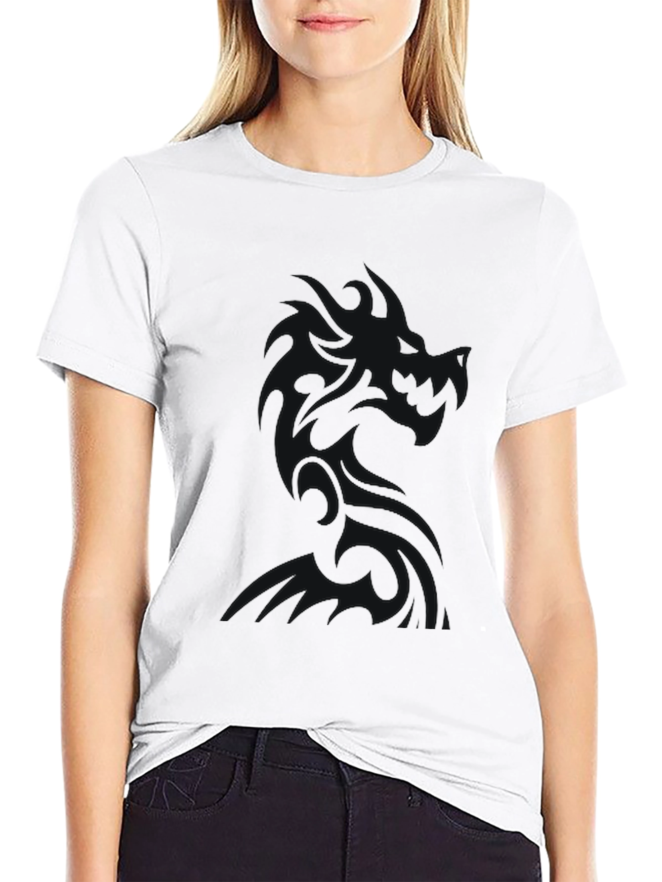 Solid Black Crew Neck Short Sleeve T-Shirt