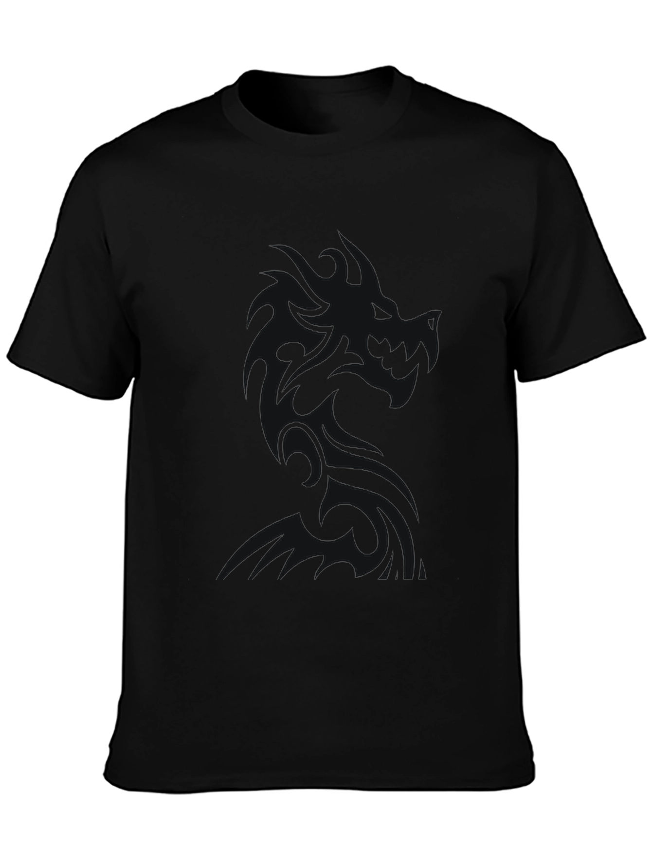 Solid Black Crew Neck Short Sleeve T-Shirt