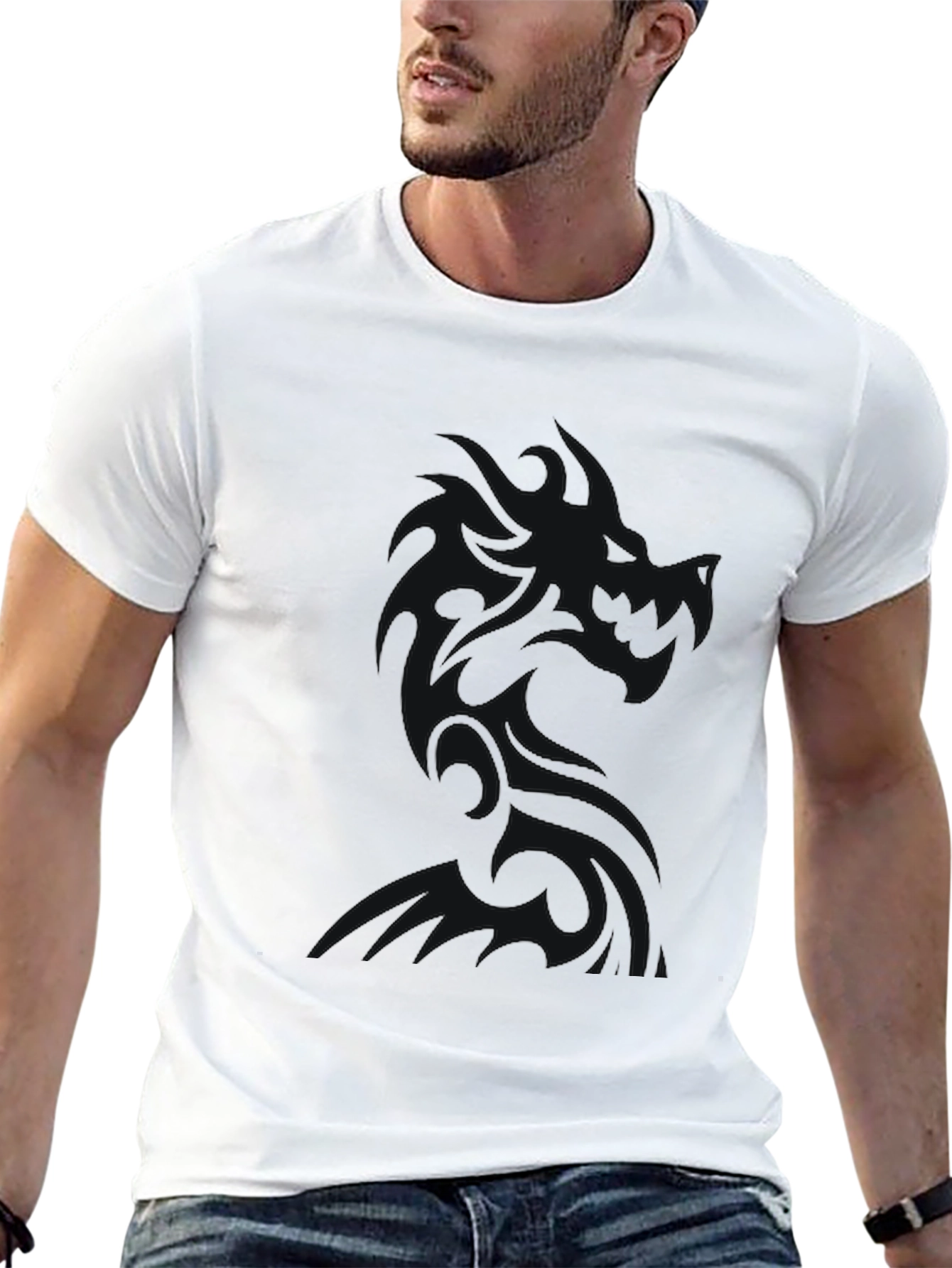 Solid Black Crew Neck Short Sleeve T-Shirt