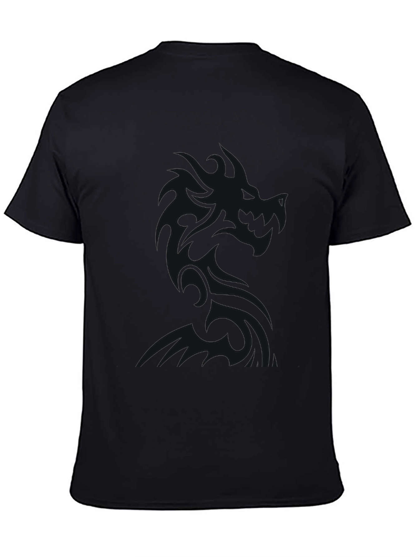 Solid Black Crew Neck Short Sleeve T-Shirt