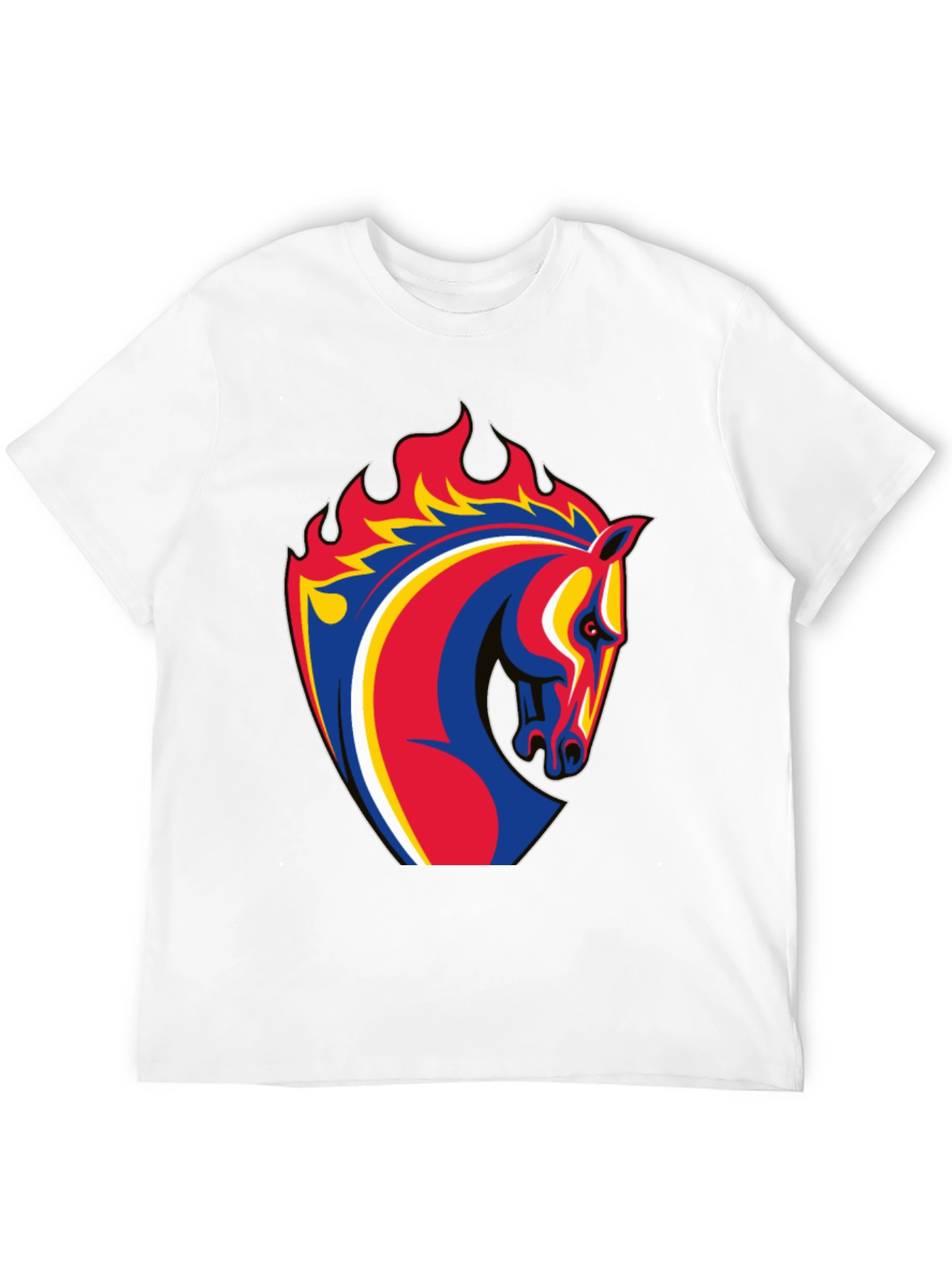 Fiery Horse Head Graphic T-Shirt