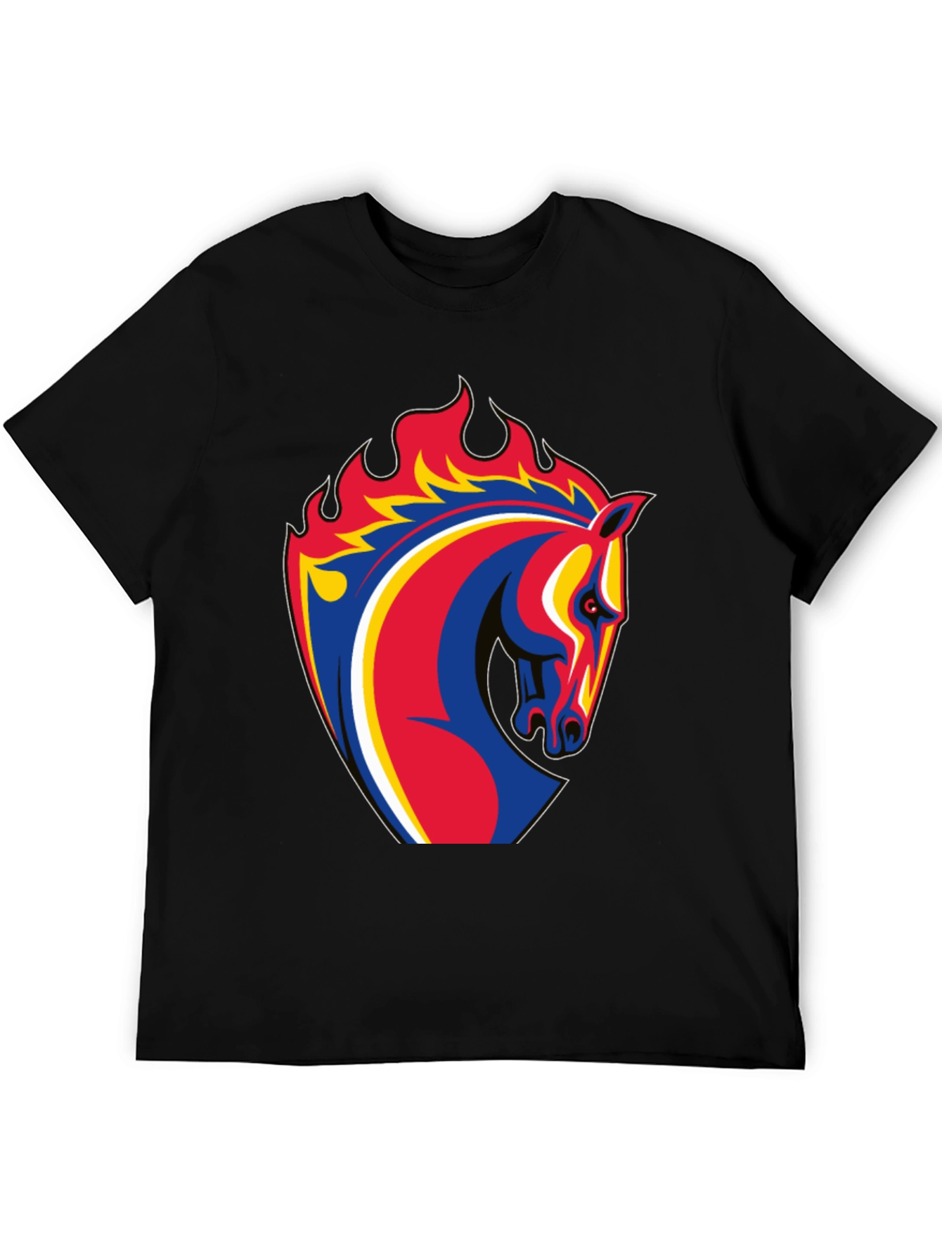 Fiery Horse Head Graphic T-Shirt