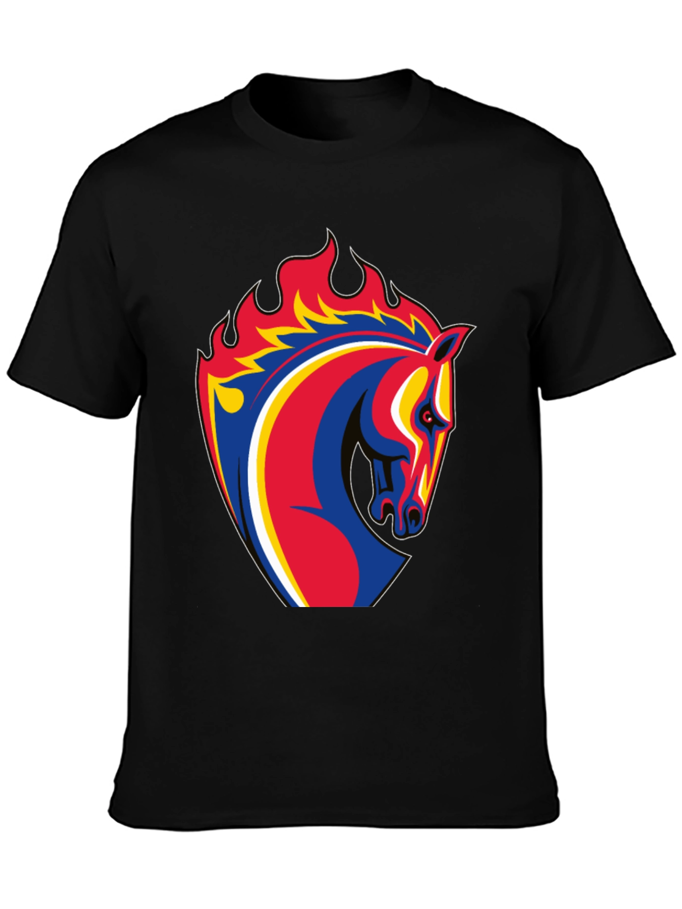 Fiery Horse Head Graphic T-Shirt