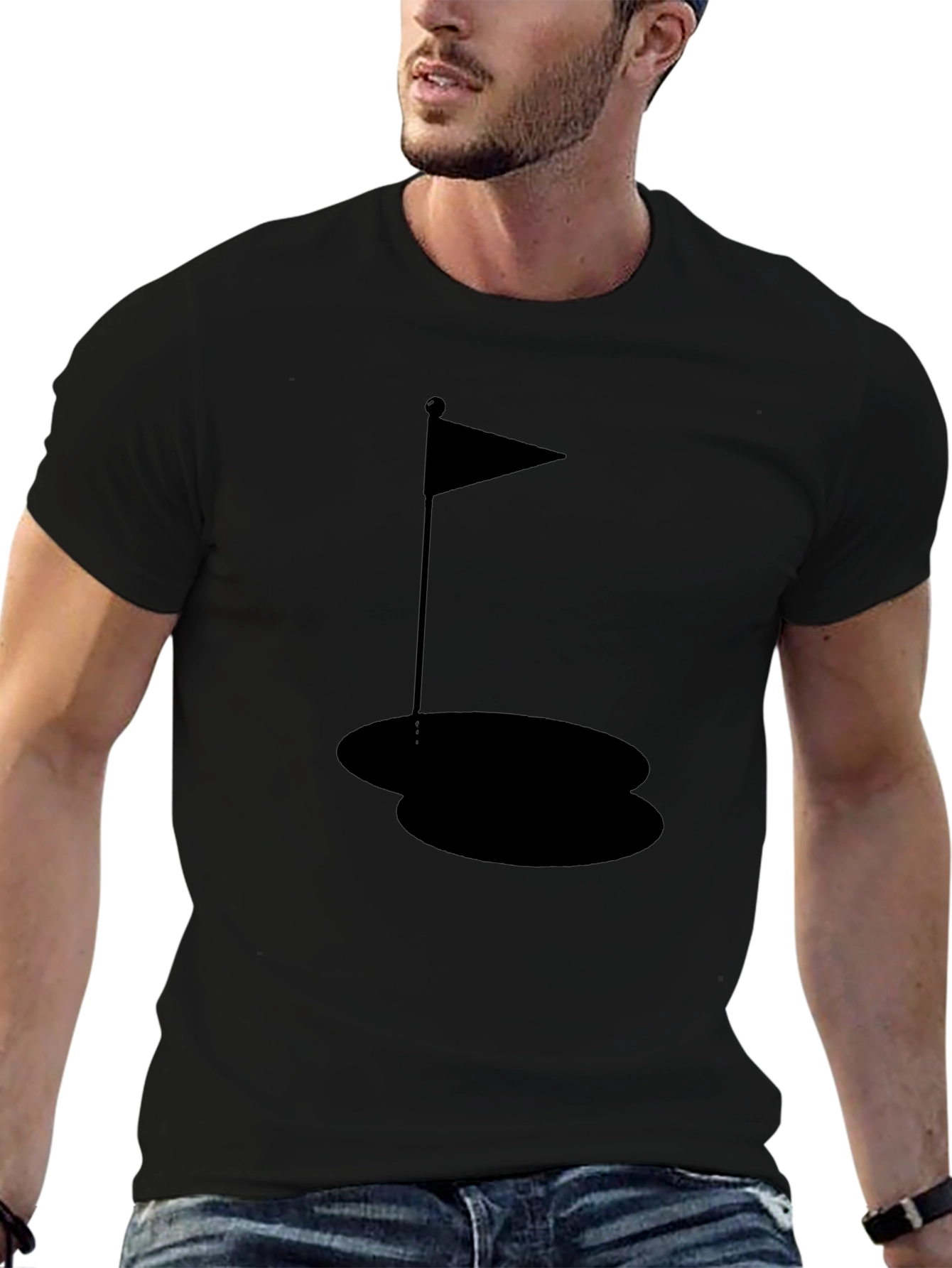 Golf Hole Black T-Shirt