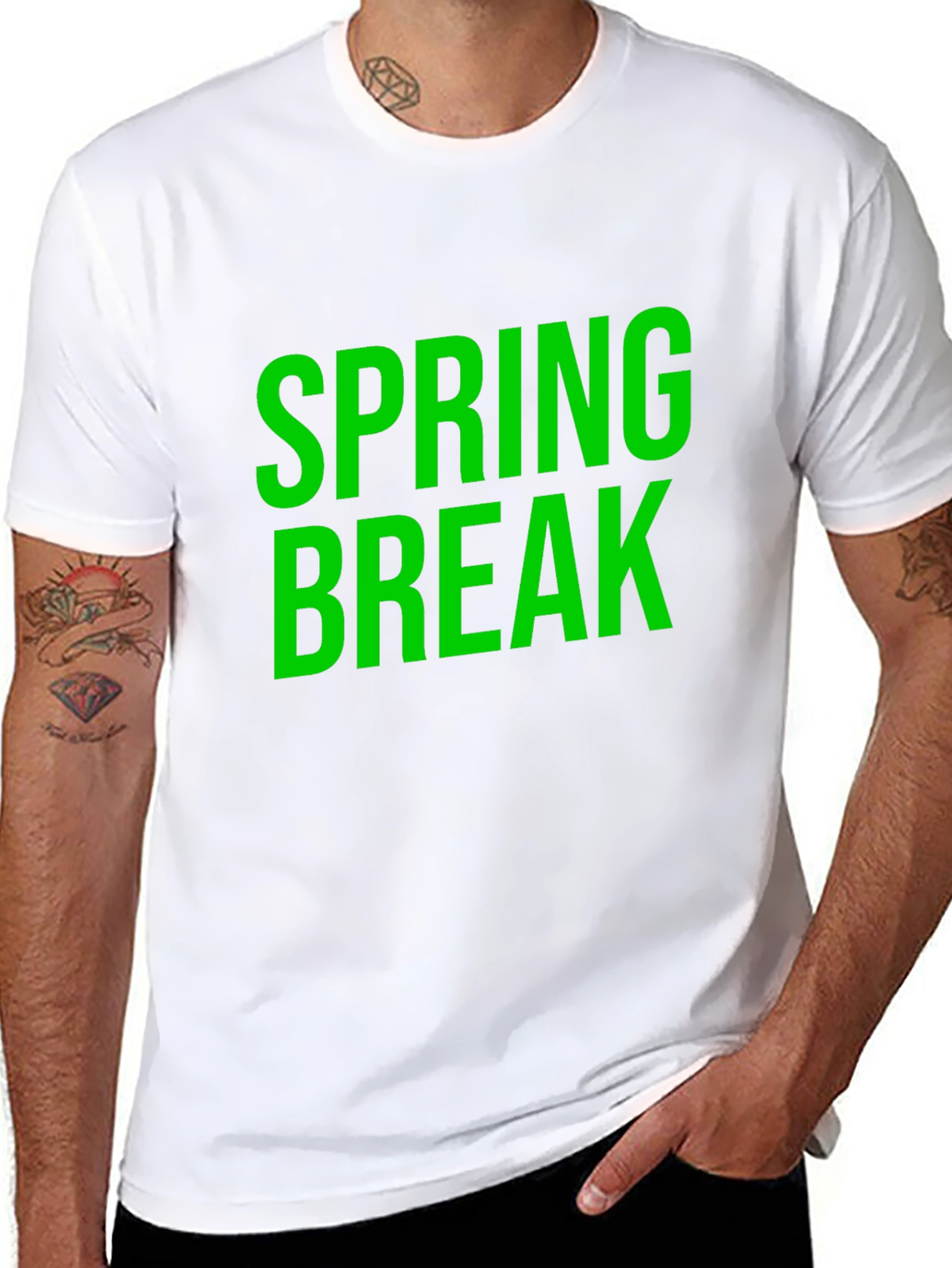 Spring Break Graphic Tee - Black Cotton T-Shirt