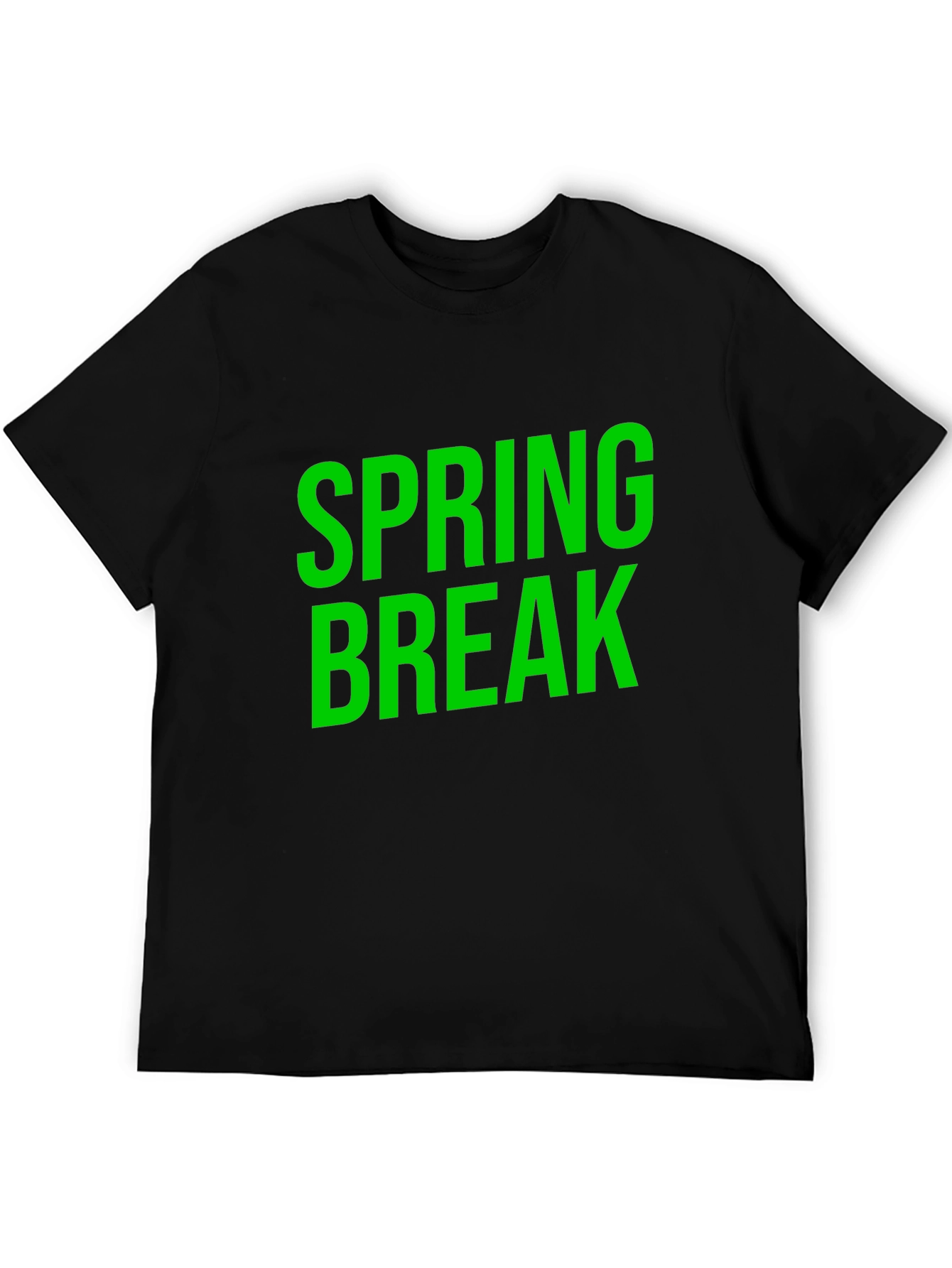 Spring Break Graphic Tee - Black Cotton T-Shirt