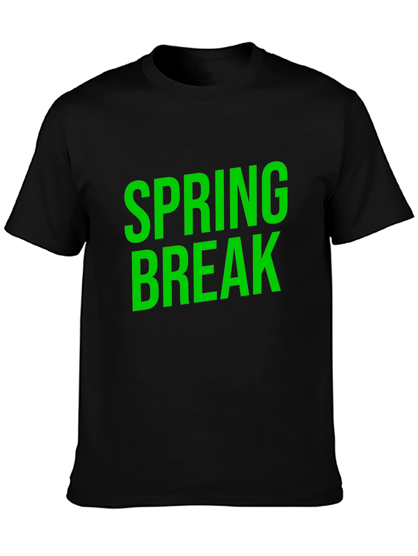 Spring Break Graphic Tee - Black Cotton T-Shirt