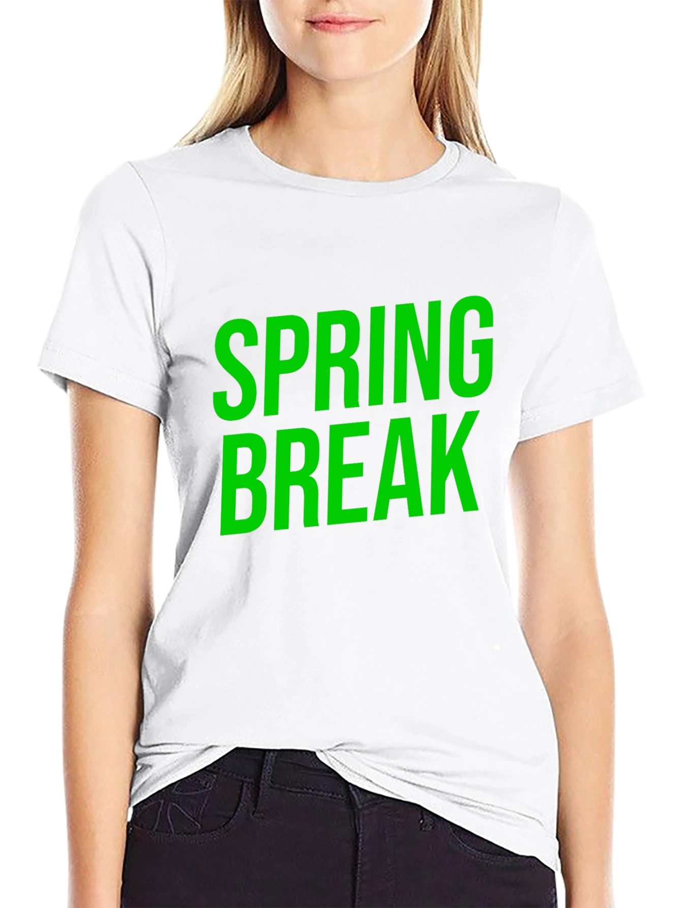 Spring Break Graphic Tee - Black Cotton T-Shirt