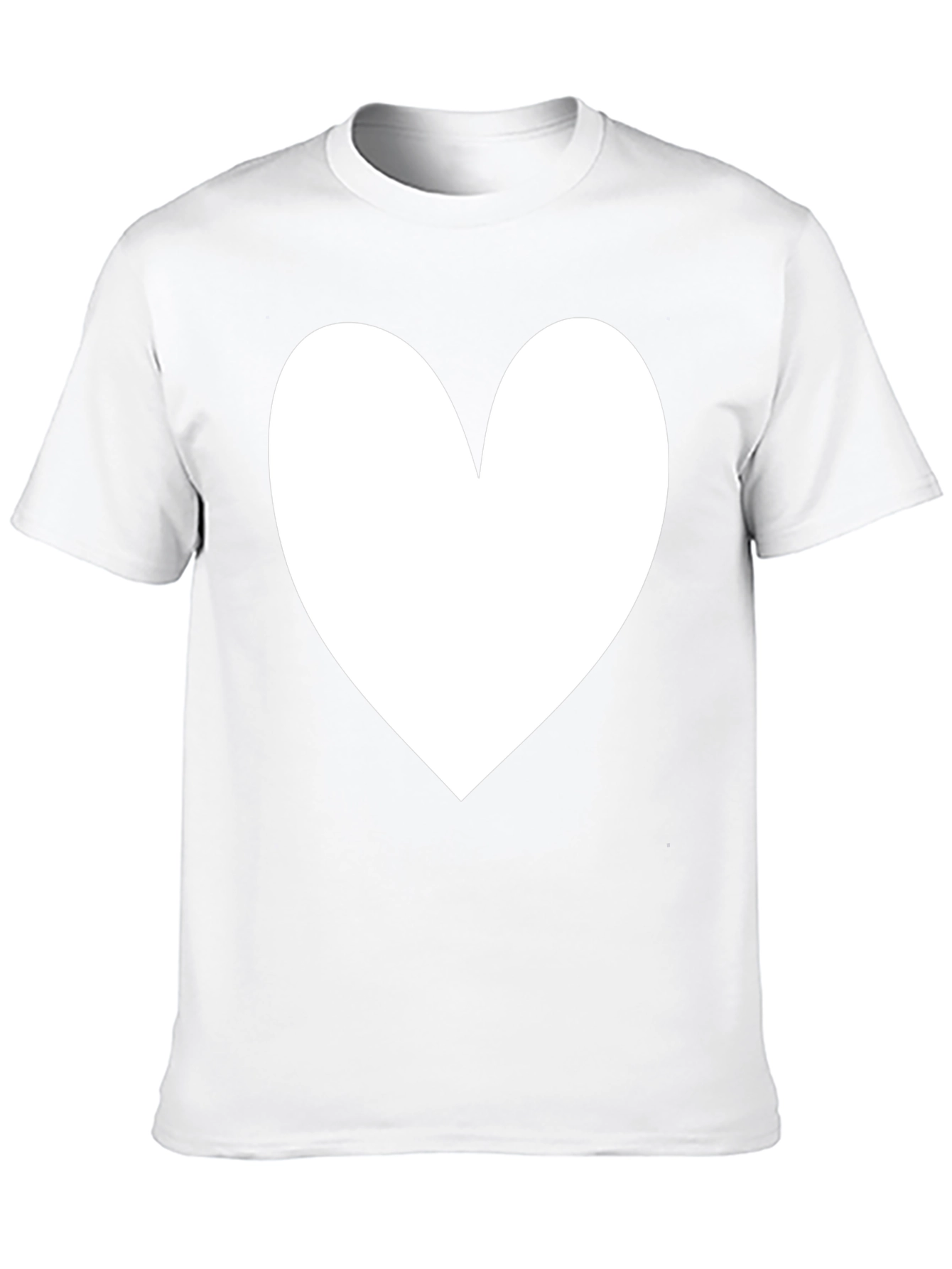Black T-Shirt with White Heart Graphic