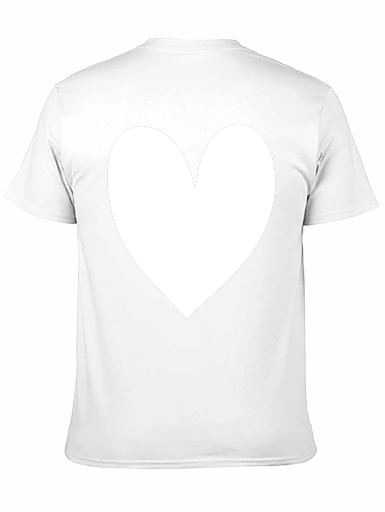 Black T-Shirt with White Heart Graphic