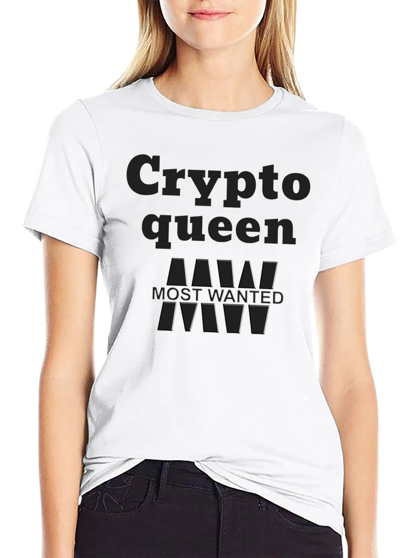 Crypto Queen Most Wanted Black T-Shirt