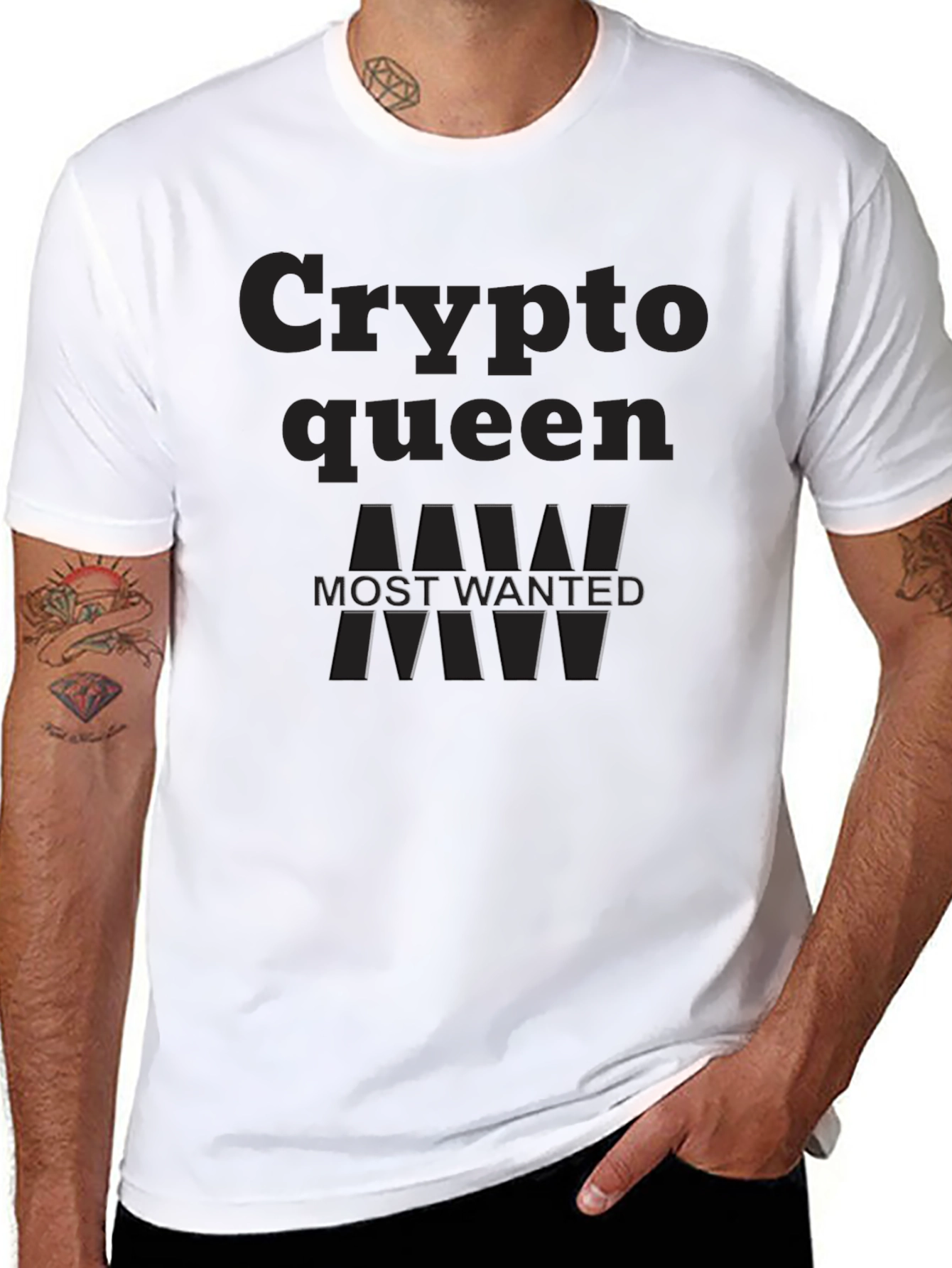 Crypto Queen Most Wanted Black T-Shirt