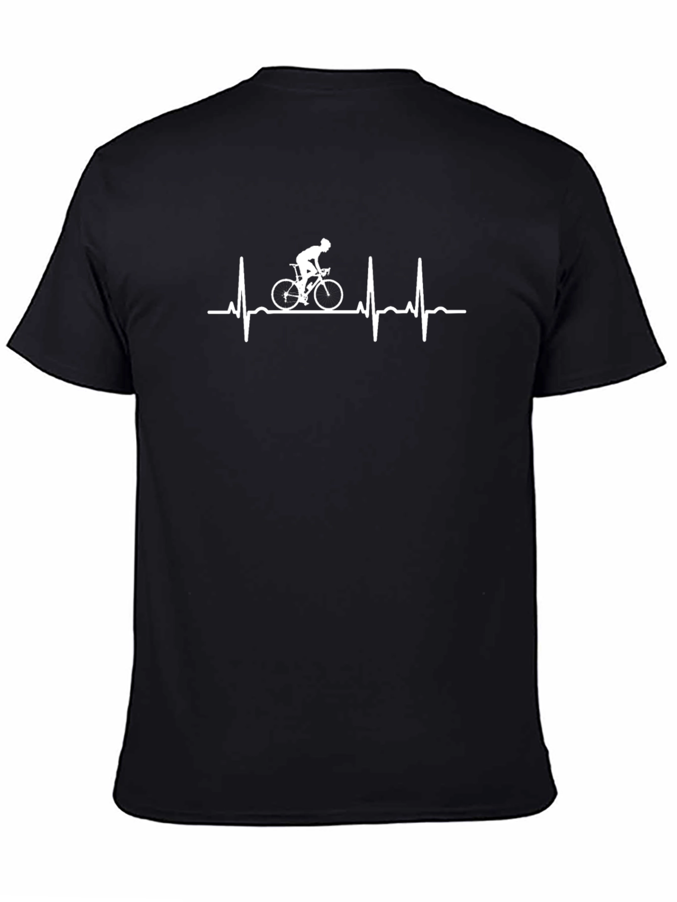 Cycling Heartbeat Graphic Tee - Black Cotton Blend