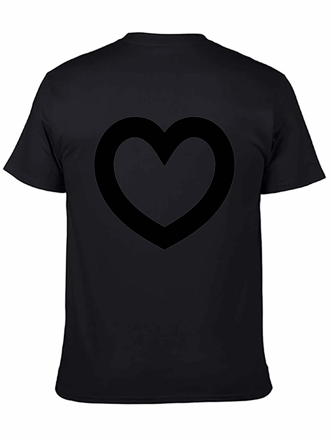 Heart Graphic Black T-Shirt - Casual Style
